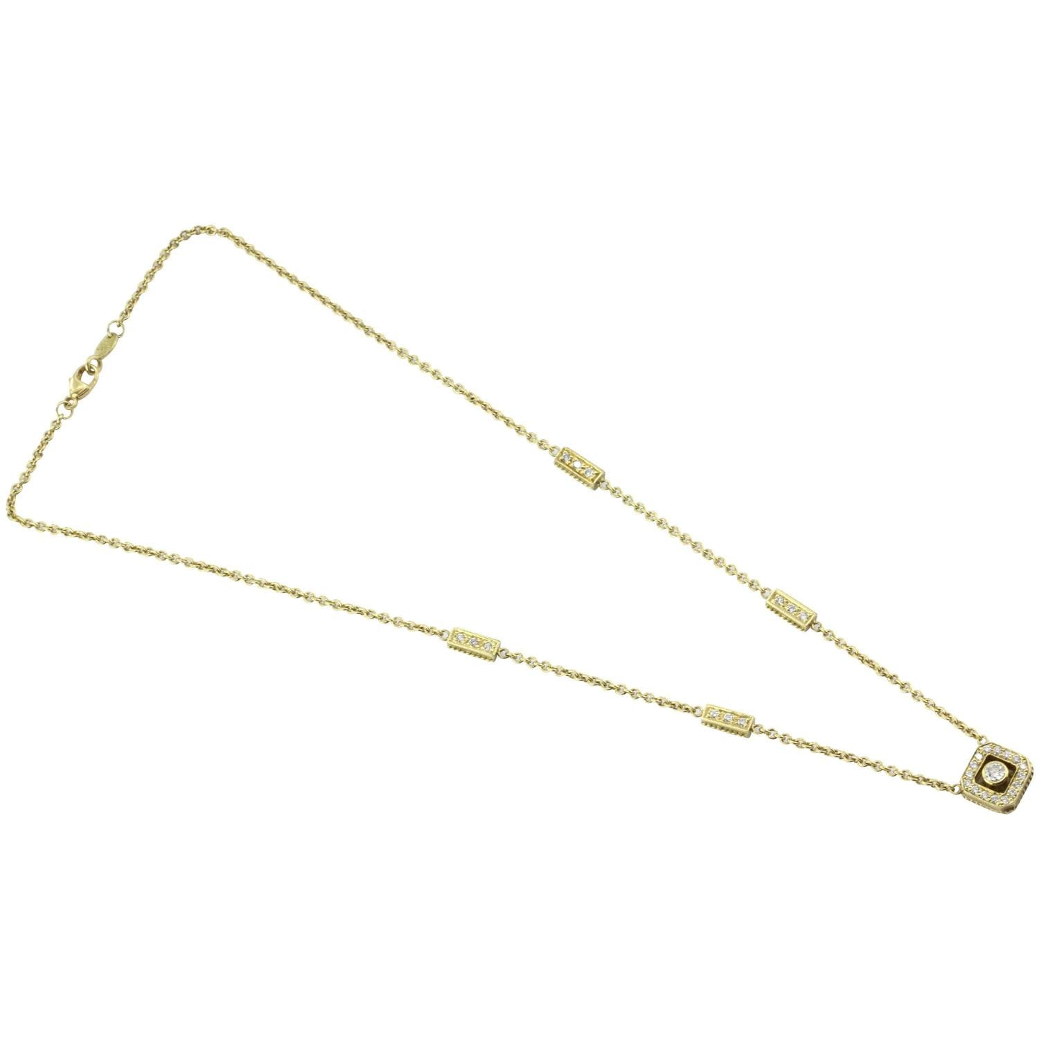 Vintage Penny Preville 18K Gold & 3/4 Carat Diamond Necklace - Queen May