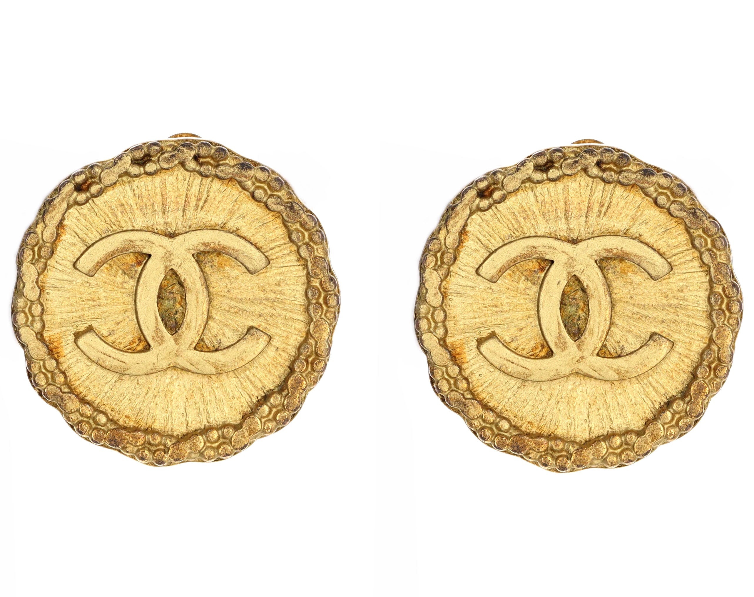 Chanel 1995 CC Button Earrings - Queen May
