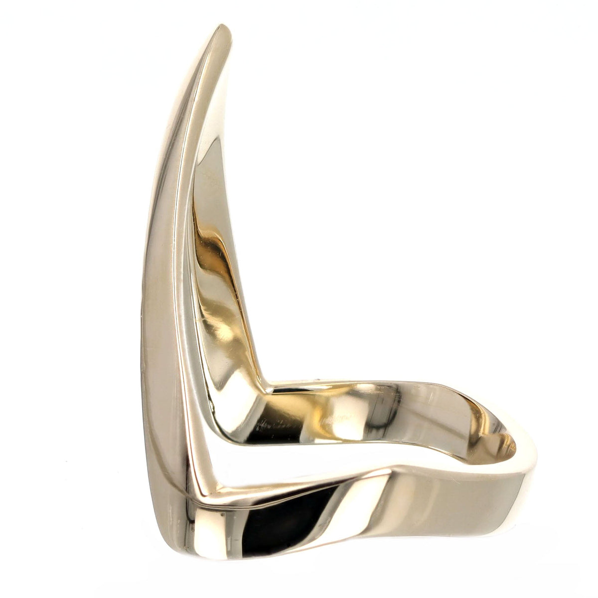 14K Yellow Gold Deep V Contour Band - Queen May