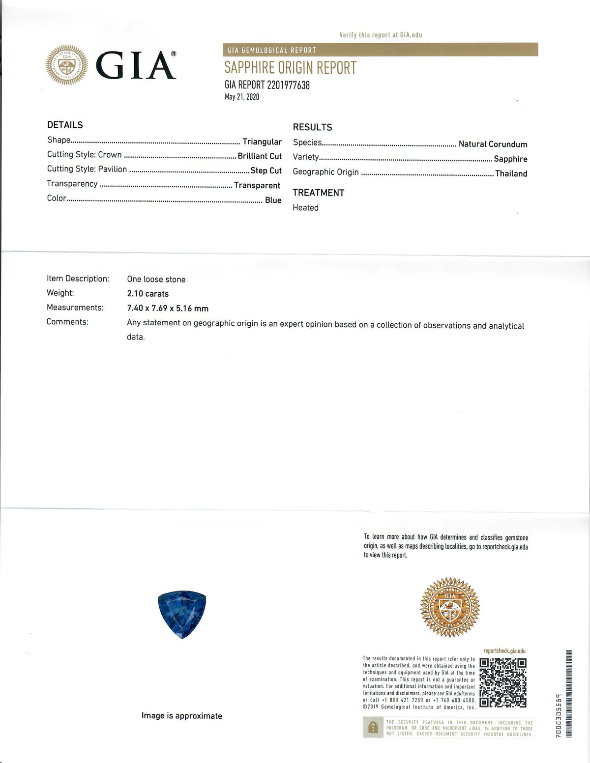18K White Gold Trillion Cut Natural Sapphire & Diamond Halo Stud Earrings GIA Certified - Queen May