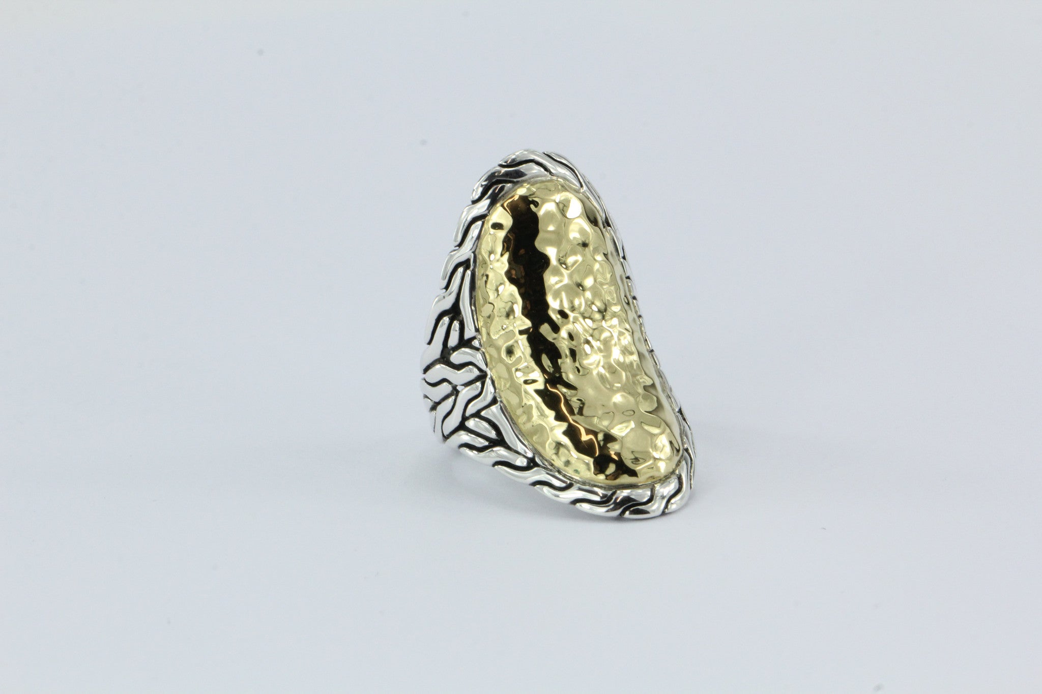 John Hardy 22K Gold & 925 Sterling Silver Palu Oval Saddle Ring - Queen May