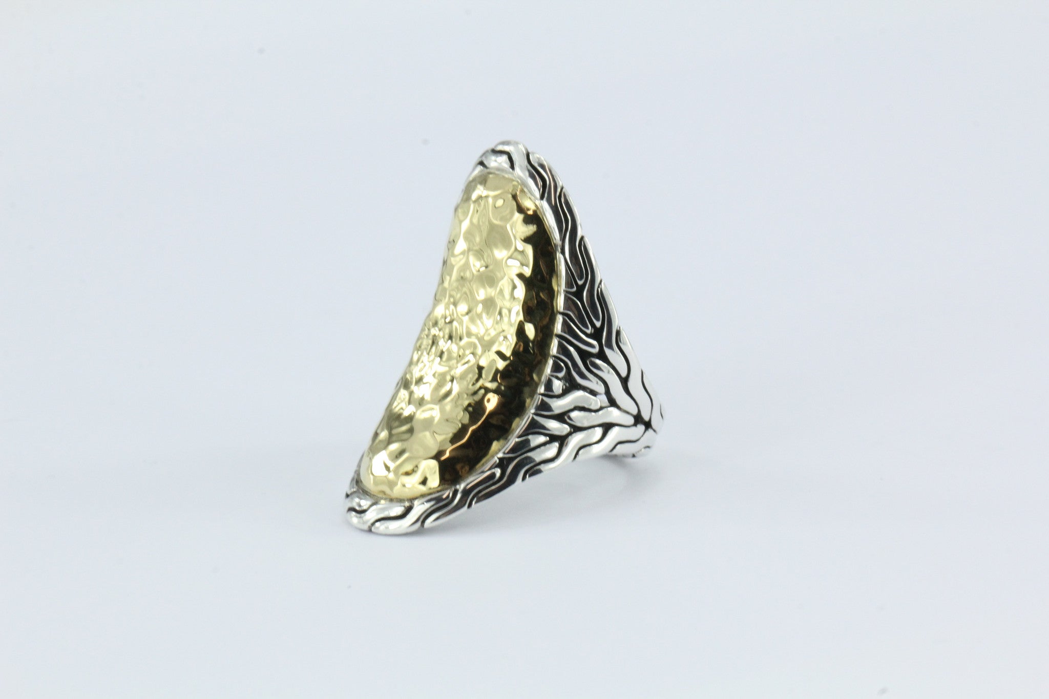 John Hardy 22K Gold & 925 Sterling Silver Palu Oval Saddle Ring - Queen May