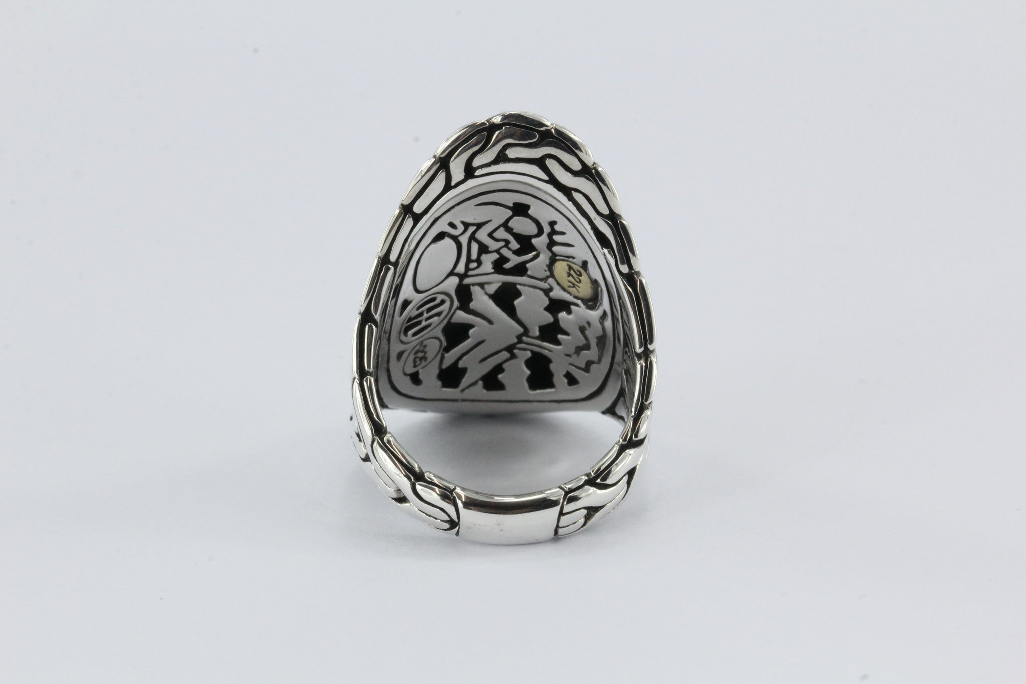 John Hardy 22K Gold & 925 Sterling Silver Palu Oval Saddle Ring - Queen May