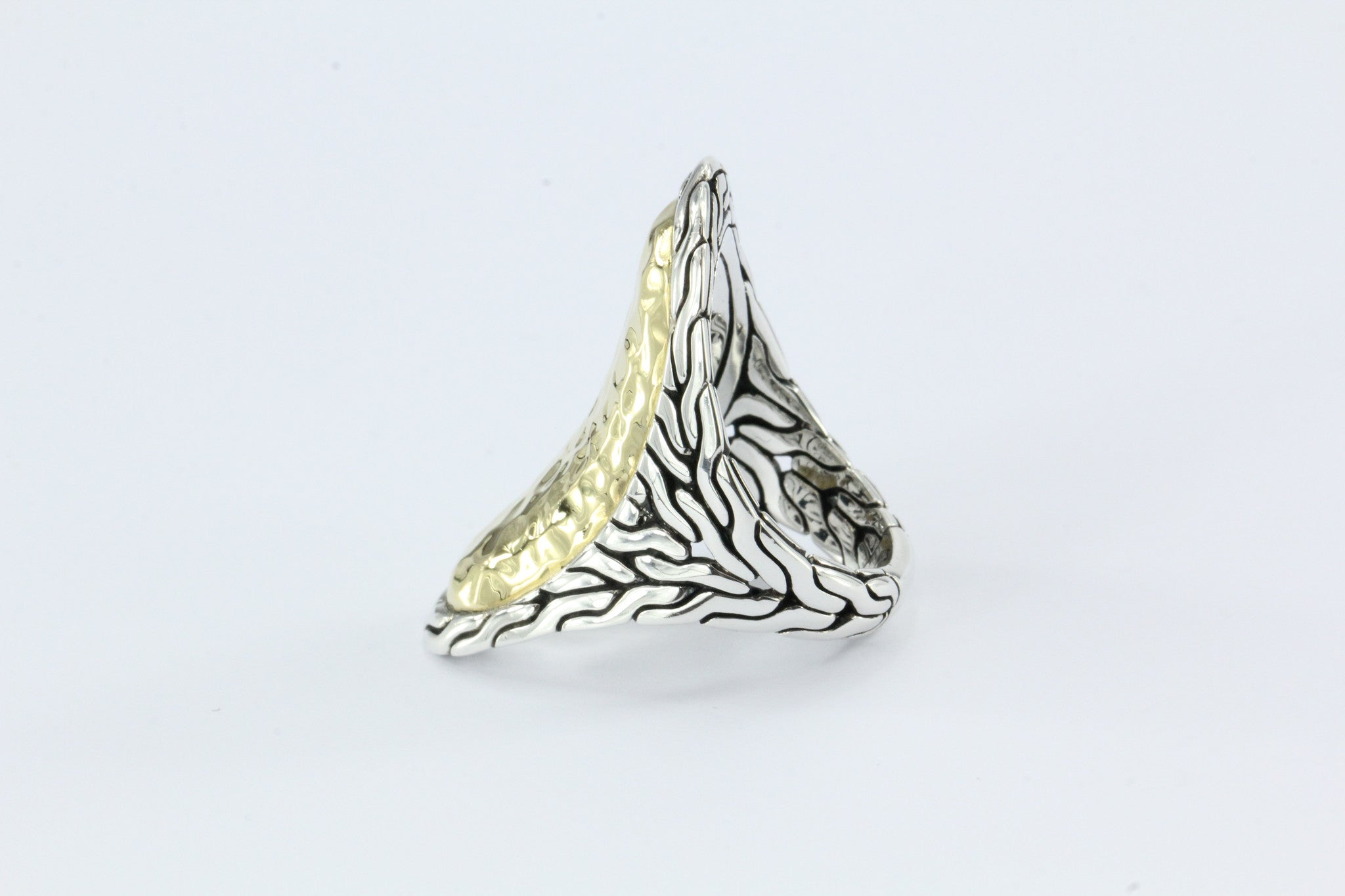 John Hardy 22K Gold & 925 Sterling Silver Palu Oval Saddle Ring - Queen May
