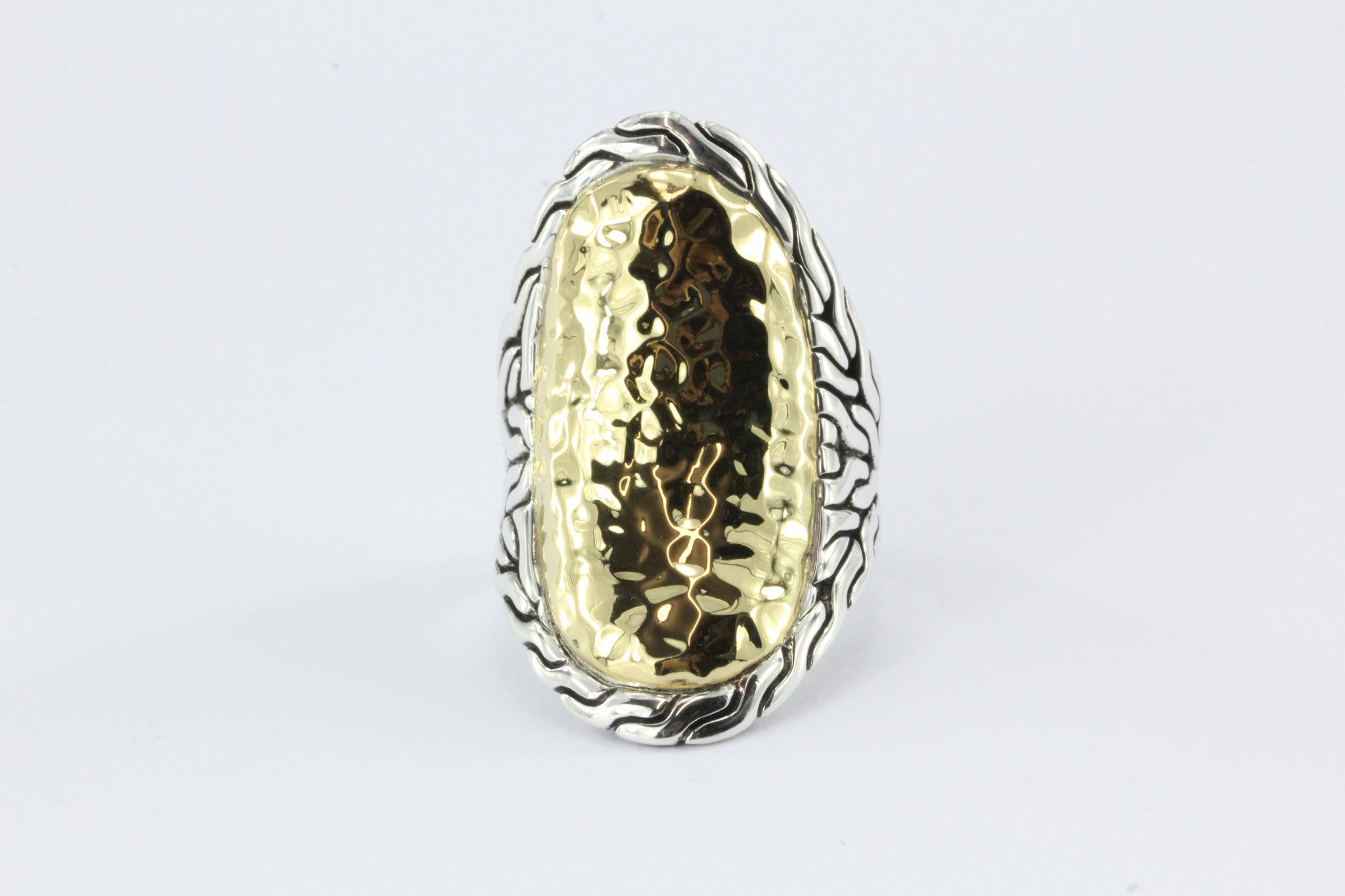 John Hardy 22K Gold & 925 Sterling Silver Palu Oval Saddle Ring - Queen May