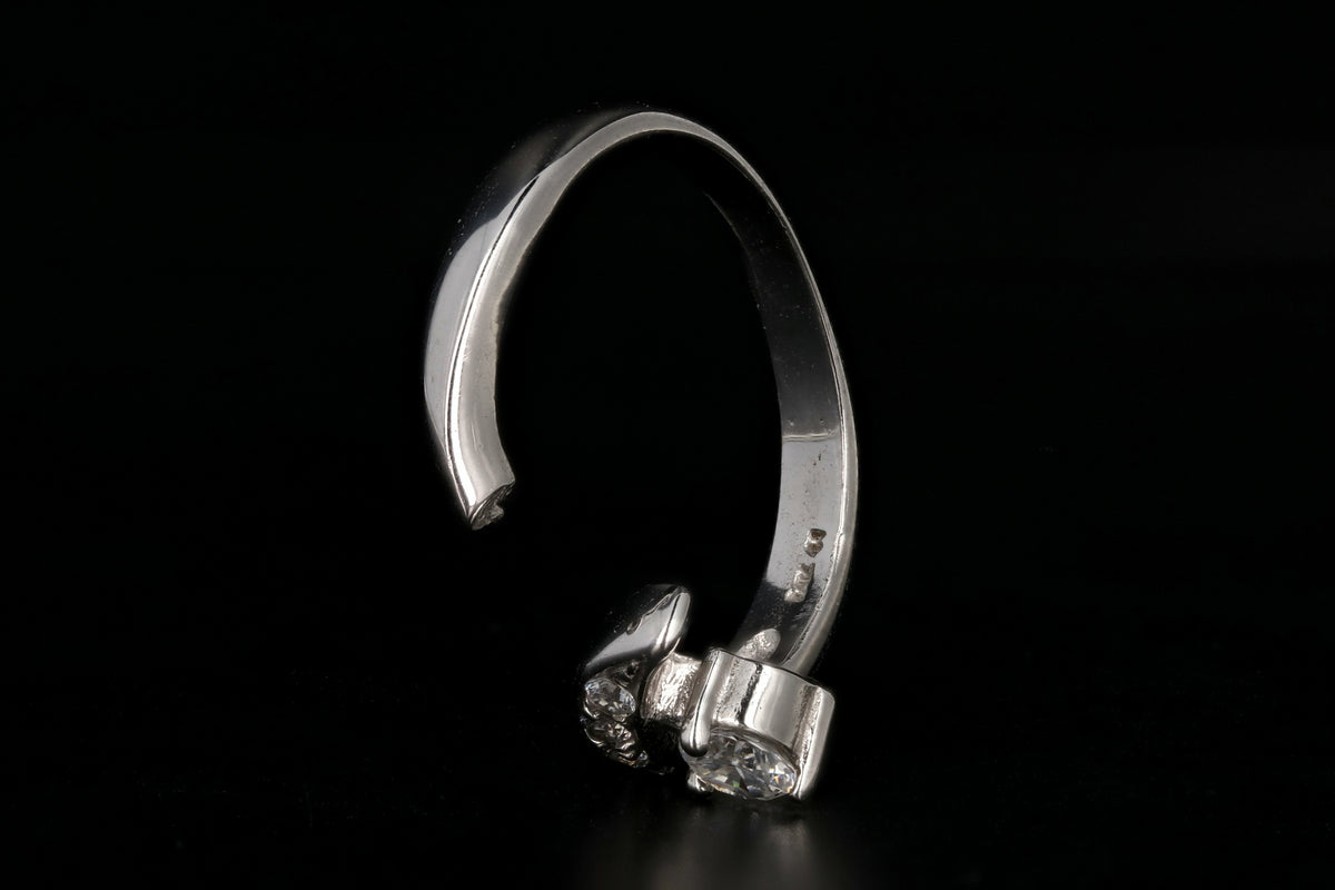 Modern 14K White Gold .20CTW Diamond Ring - Queen May