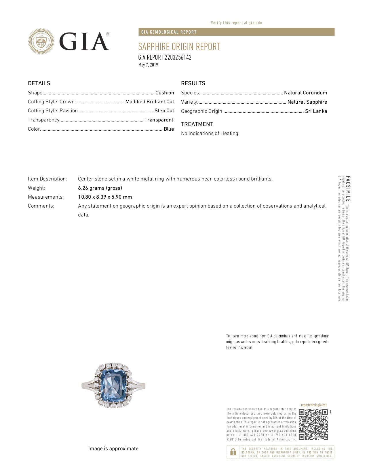 Art Deco Platinum 5.5 Carat Natural No Heat Ceylon Sapphire Ring GIA Certified - Queen May