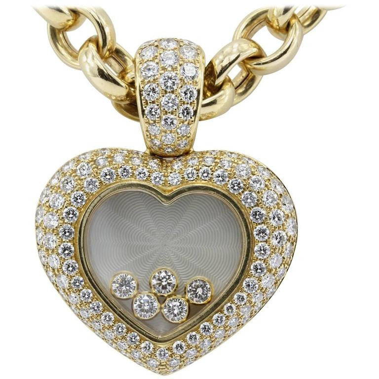 Chopard 18K Gold Happy Diamonds Heart Pendant & Chain - Queen May