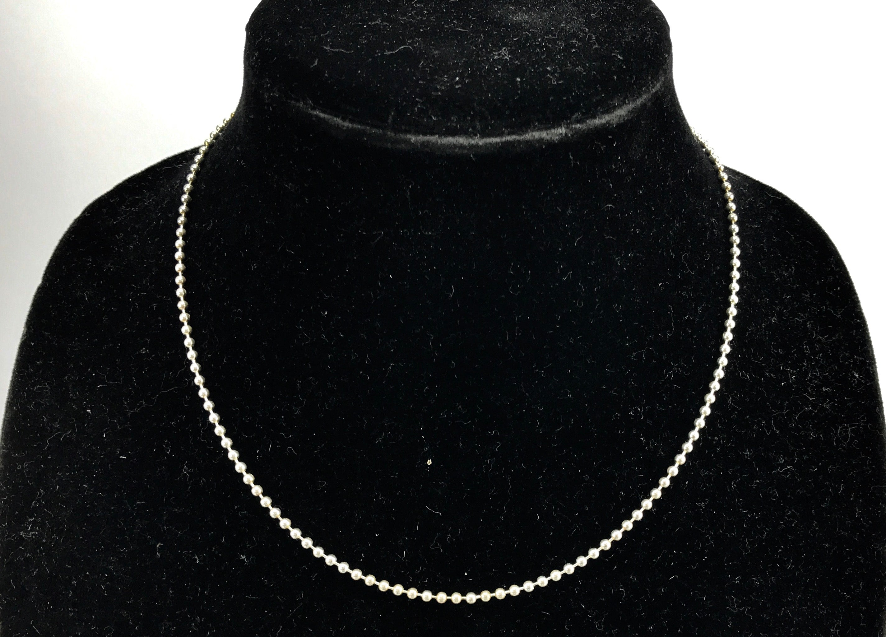 Tiffany & Co Sterling Silver 2.5mm Beaded Ball Chain Necklace 18" - Queen May