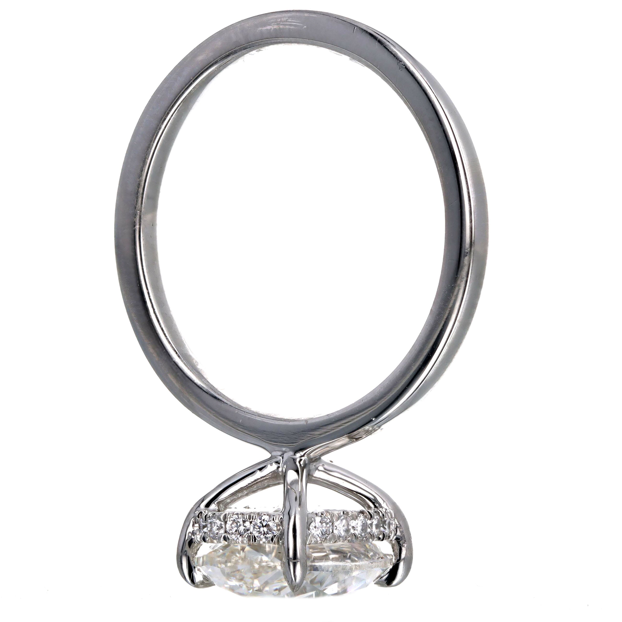 3.01 Carat Oval Diamond Hidden Halo Engagement Ring in Platinum GIA Certified - Queen May