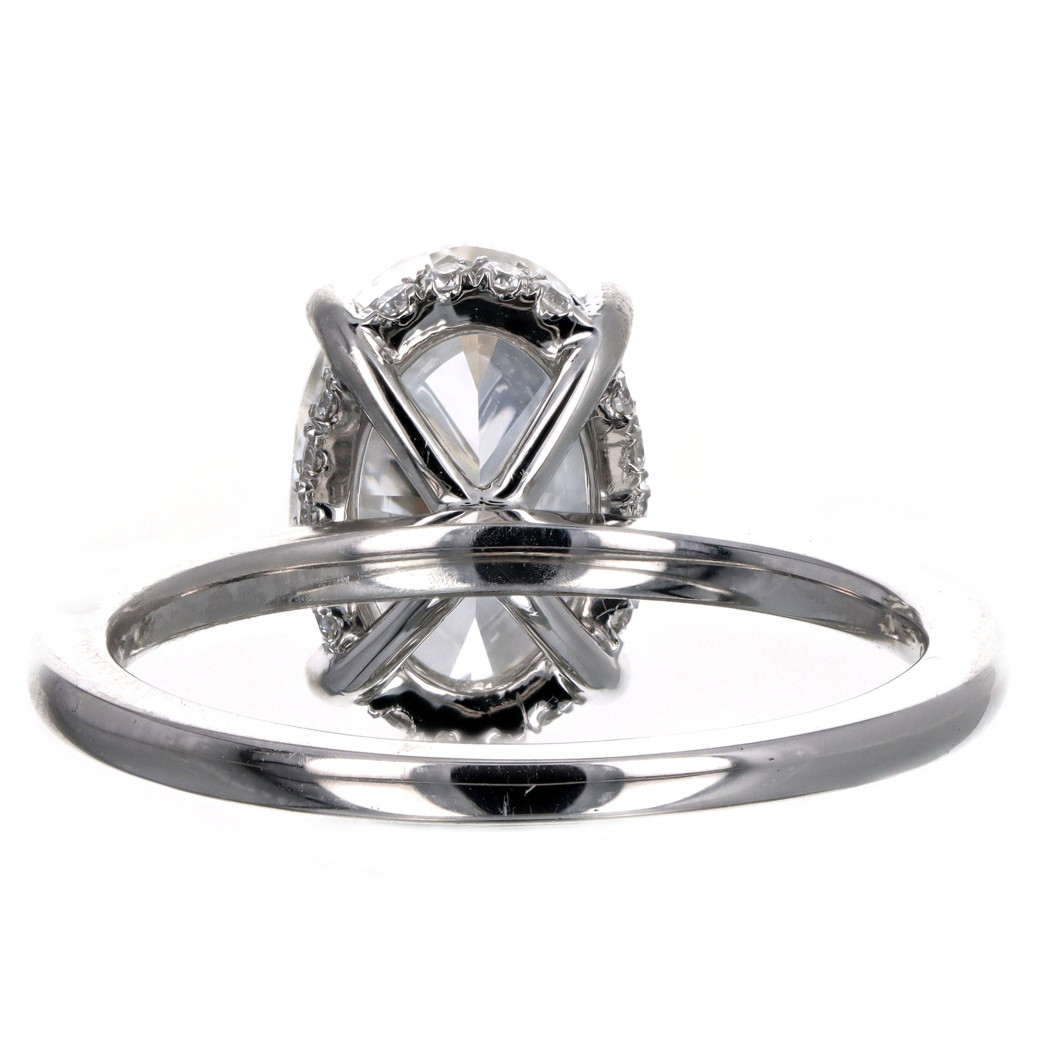 3.01 Carat Oval Diamond Hidden Halo Engagement Ring in Platinum GIA Certified - Queen May