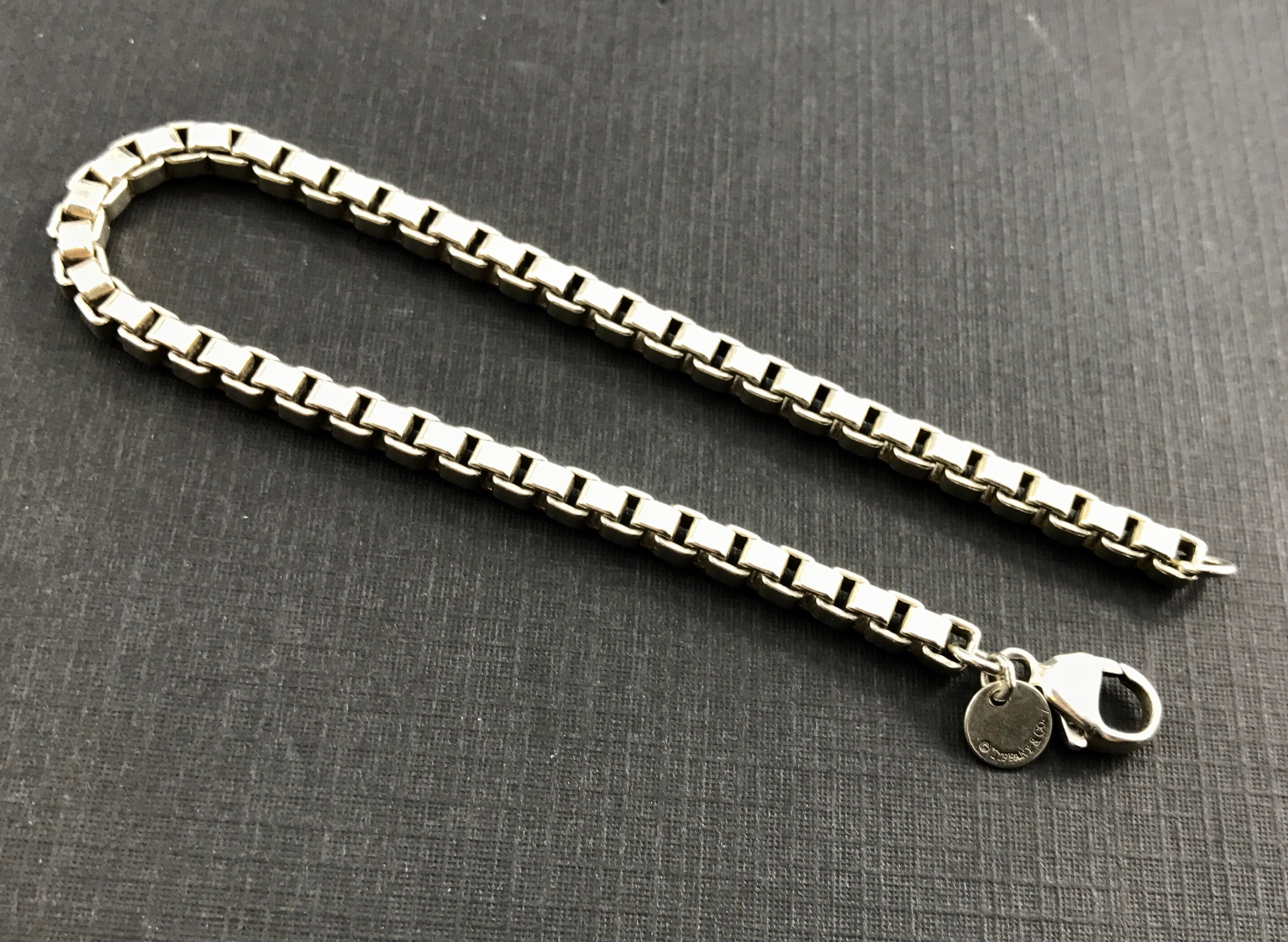 Tiffany & Co Sterling Silver Venetian Link Bracelet 4mm 7.75" - Queen May