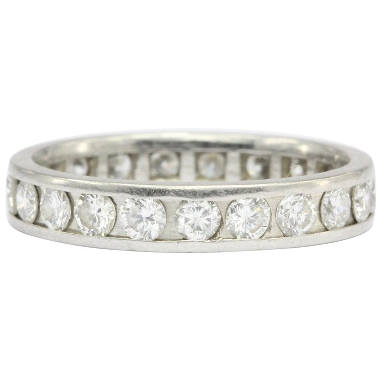 Platinum 1 CTW Diamond Eternity Band Size 6.25 - Queen May