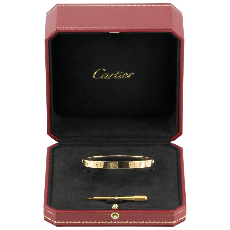 Cartier Love Bracelet Rose Gold Size 17 with Box, Papers & Screwdriver - Queen May