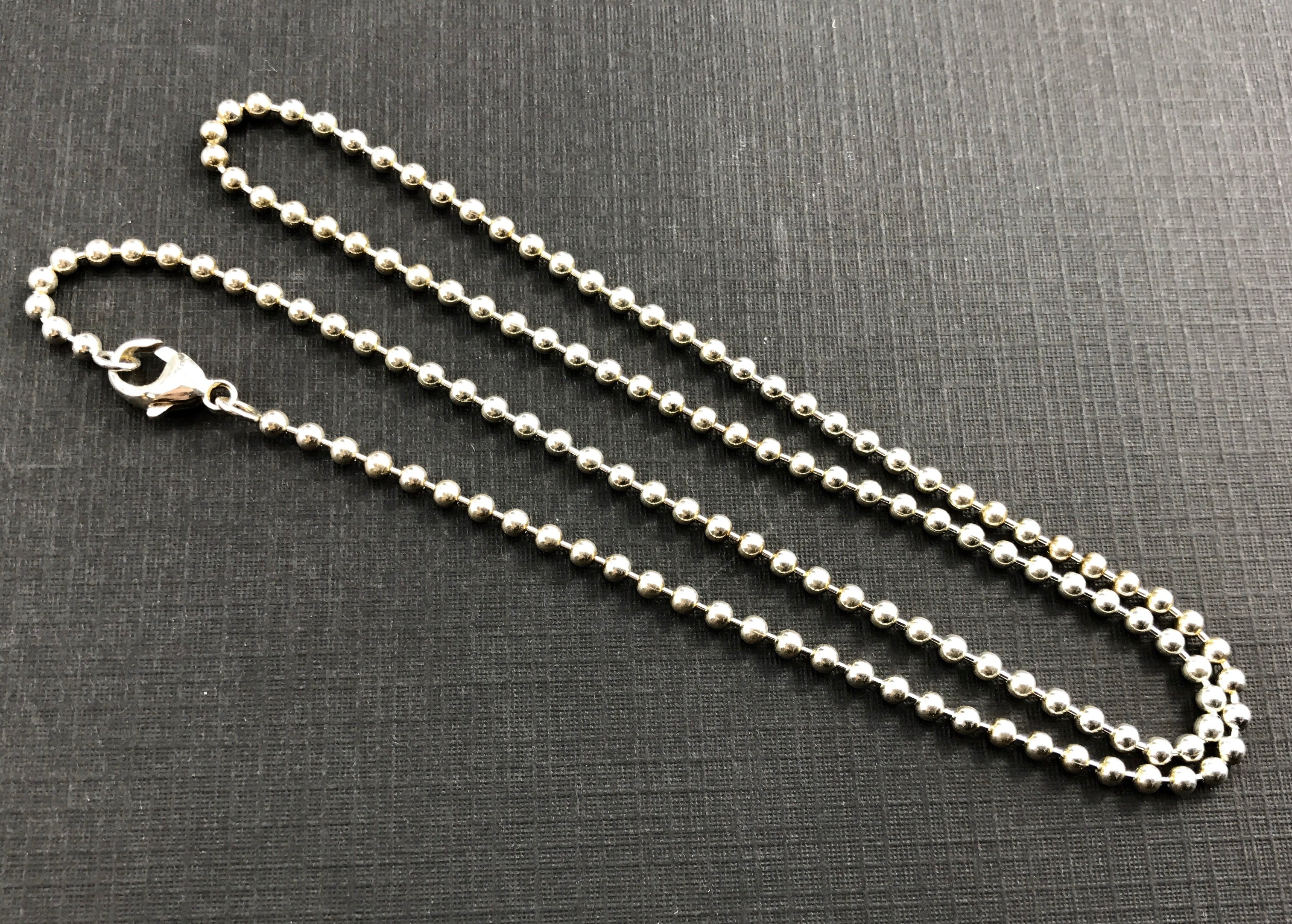 Tiffany & Co Sterling Silver 2.5mm Beaded Ball Chain Necklace 18" - Queen May