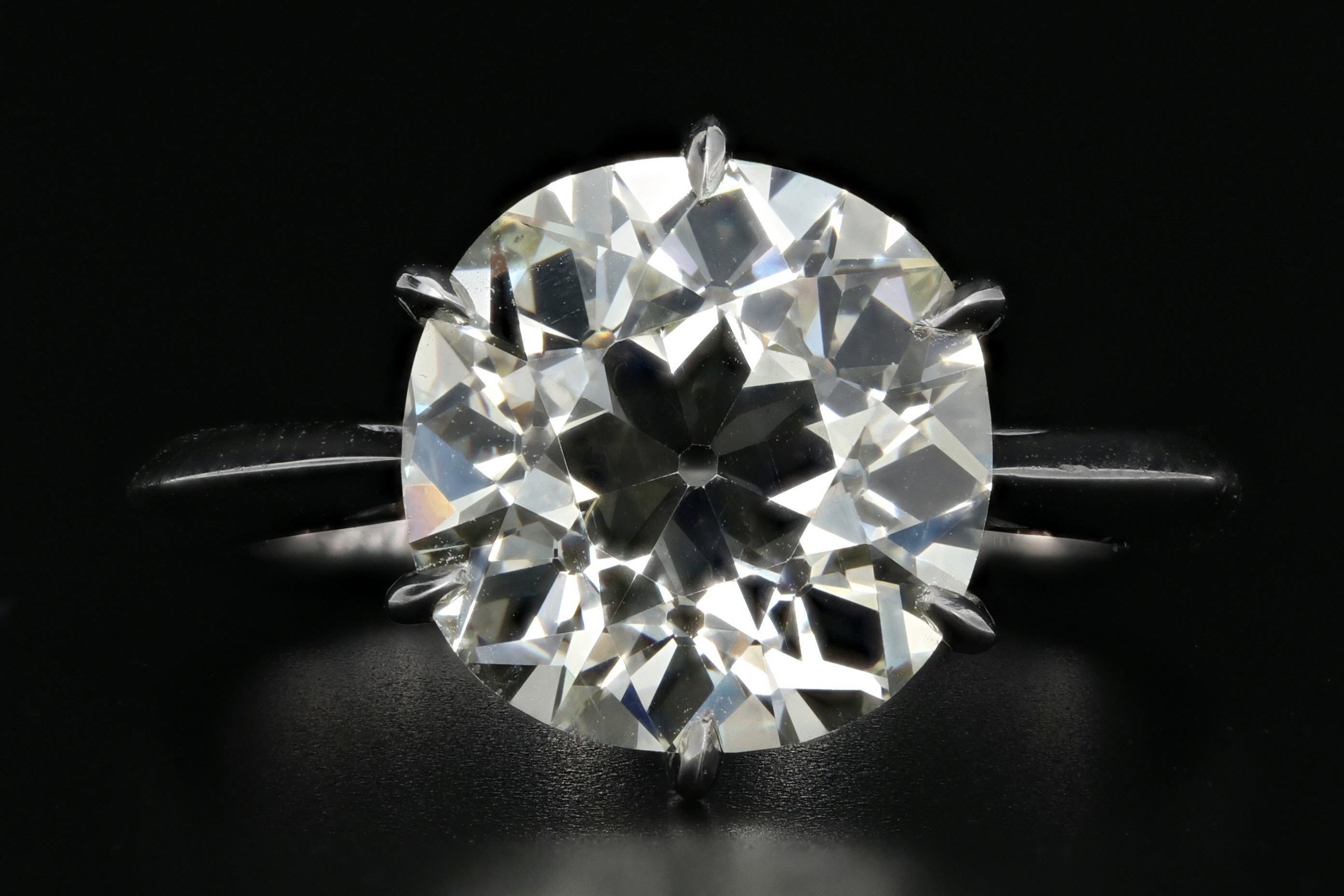 Platinum Old European Cut 4.91 Carat GIA Certified Diamond Ring - Queen May