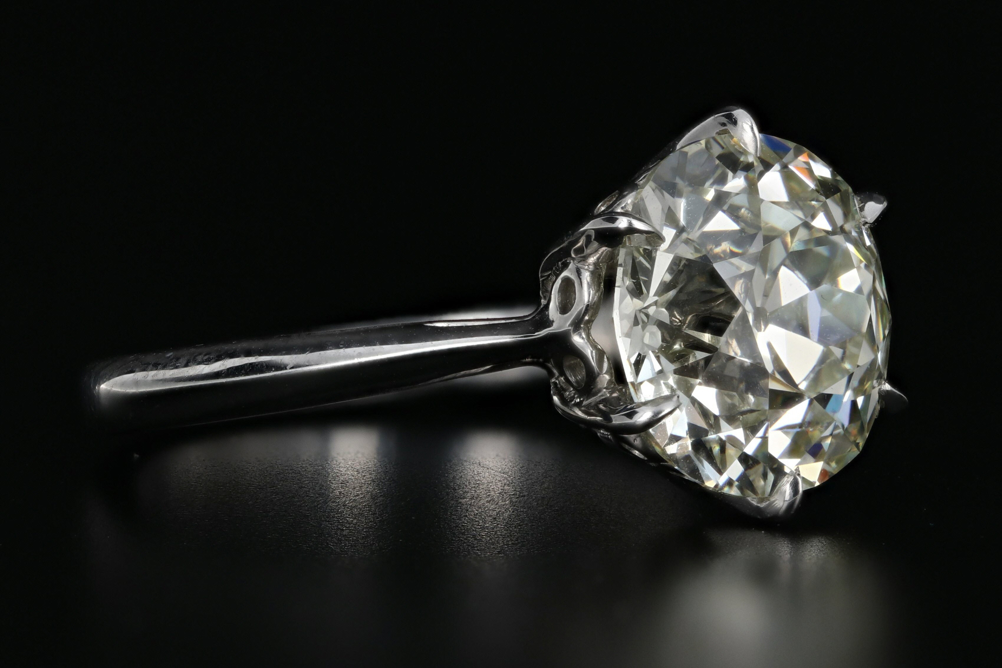 Platinum Old European Cut 4.91 Carat GIA Certified Diamond Ring - Queen May