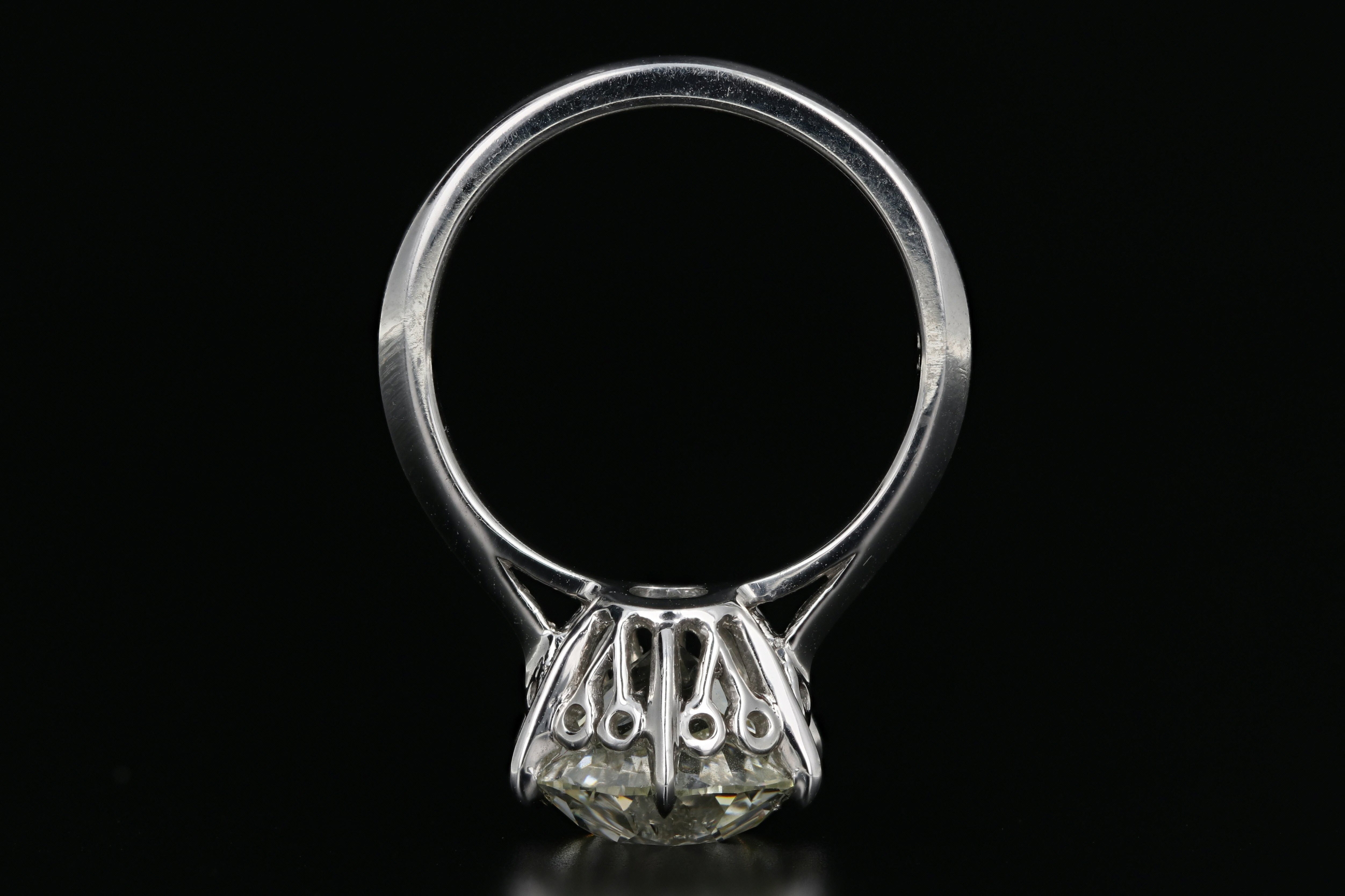 Platinum Old European Cut 4.91 Carat GIA Certified Diamond Ring - Queen May