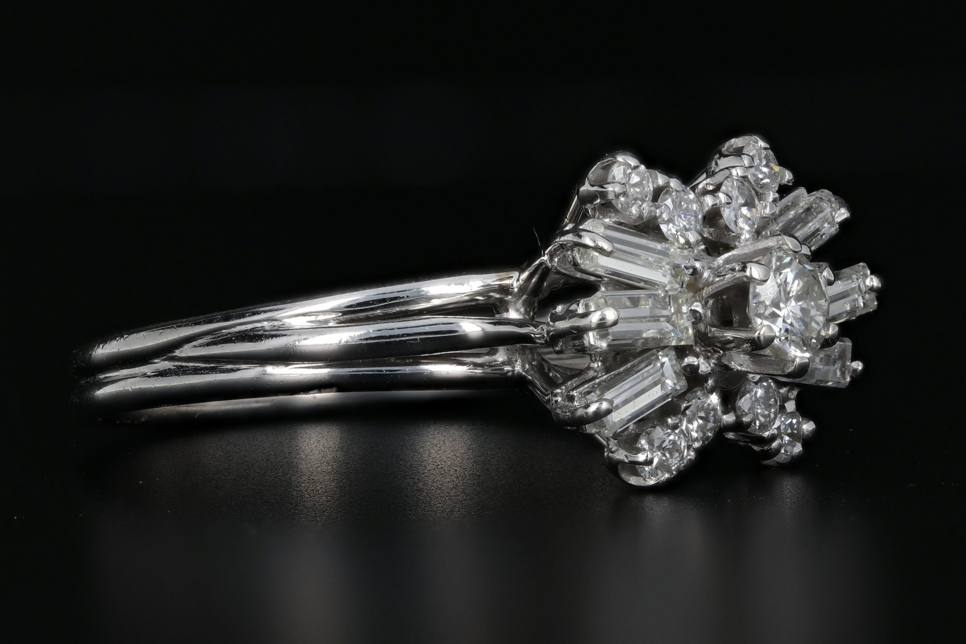 14K White Gold .20 CTR Diamond .64 CTW Diamond Ring - Queen May