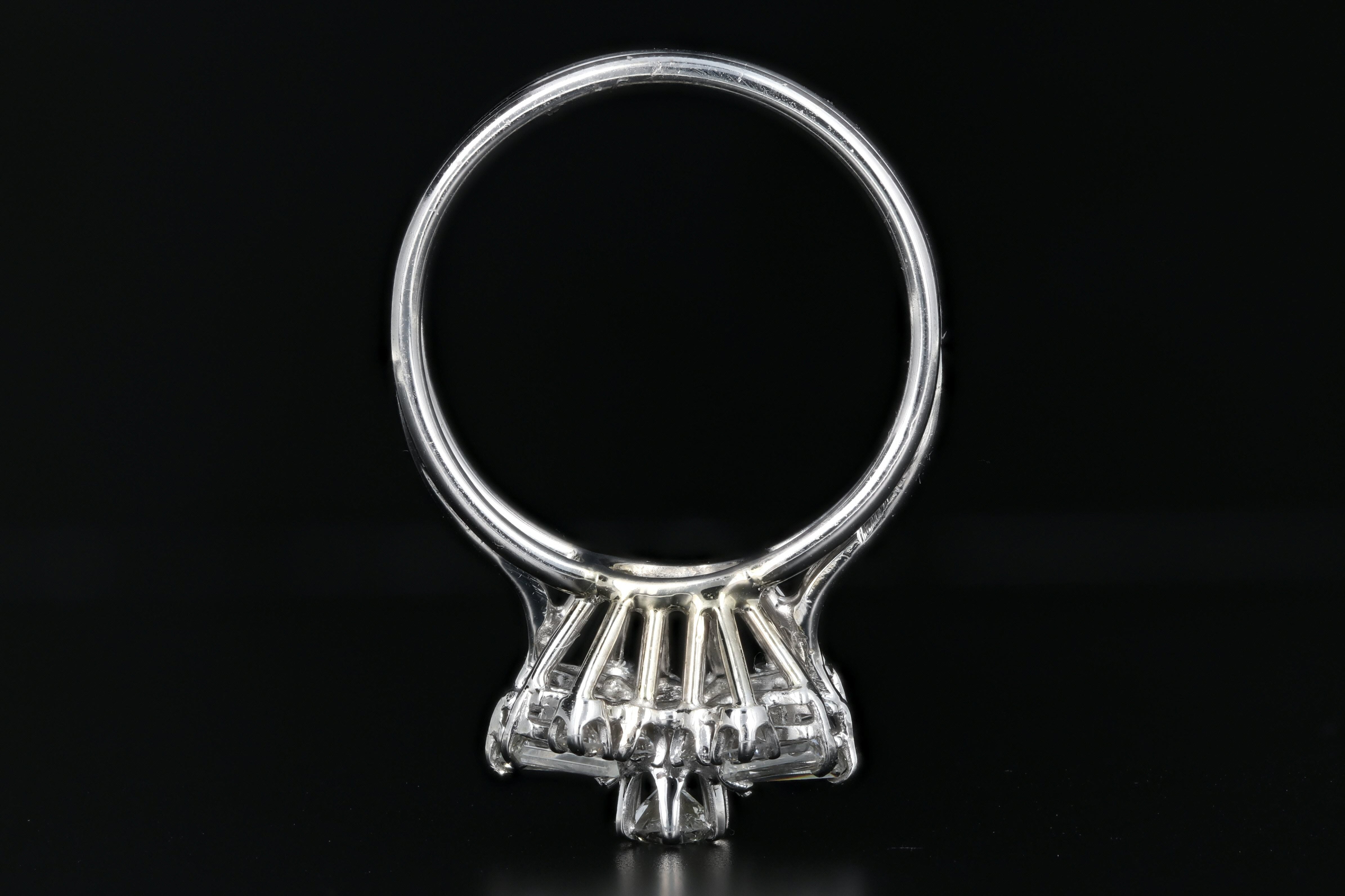 14K White Gold .20 CTR Diamond .64 CTW Diamond Ring - Queen May