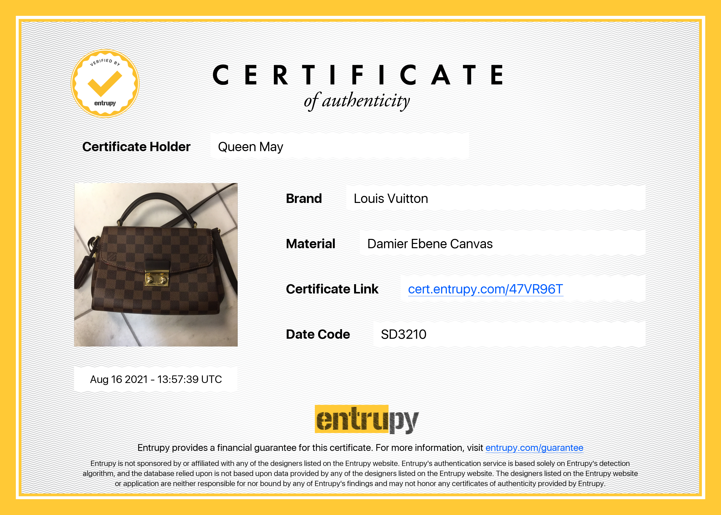 Louis Vuitton Damier Ebene Croisette - Queen May