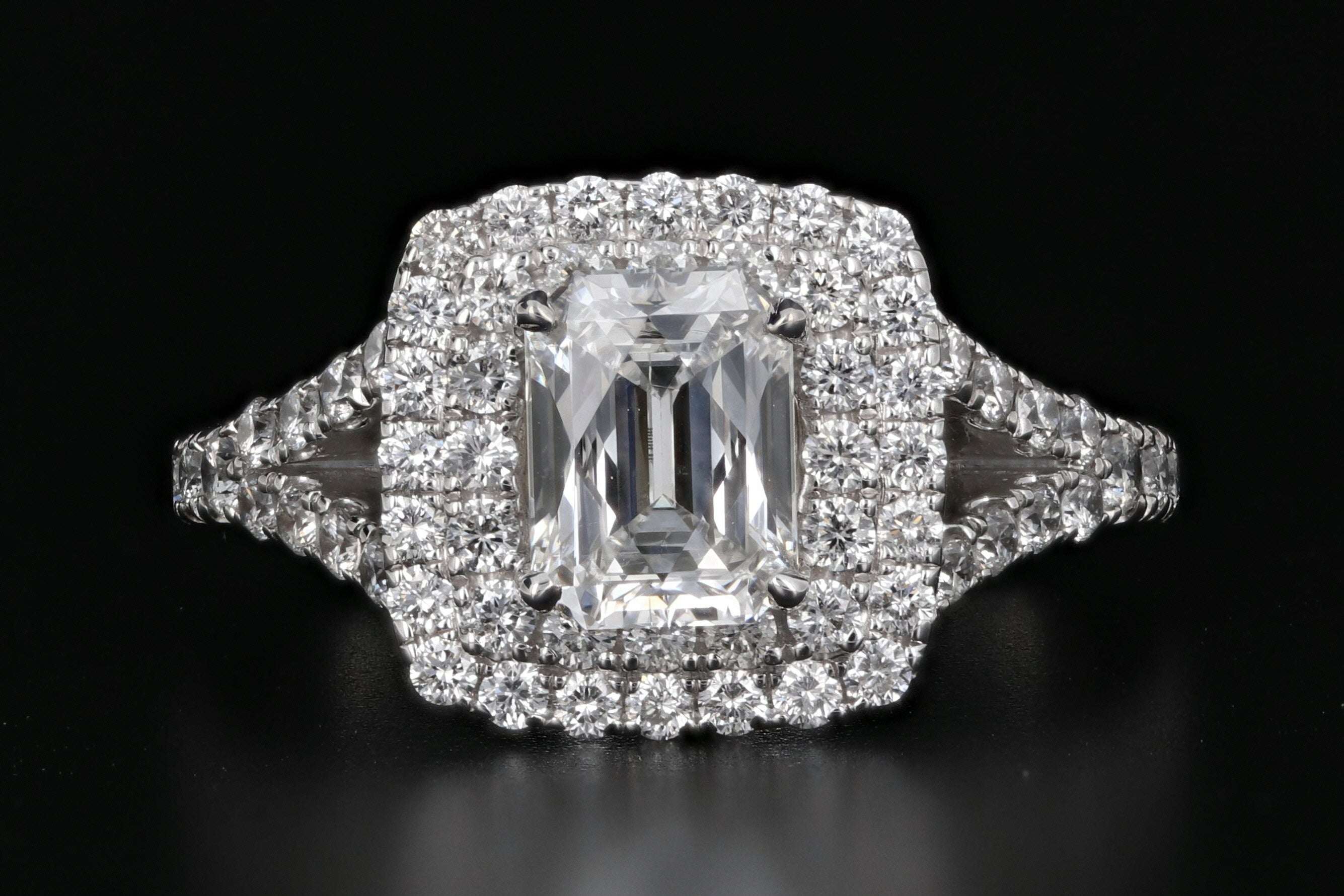 14K White Gold .97 CT Radiant Cut Diamond Engagement Ring GIA Certified - Queen May