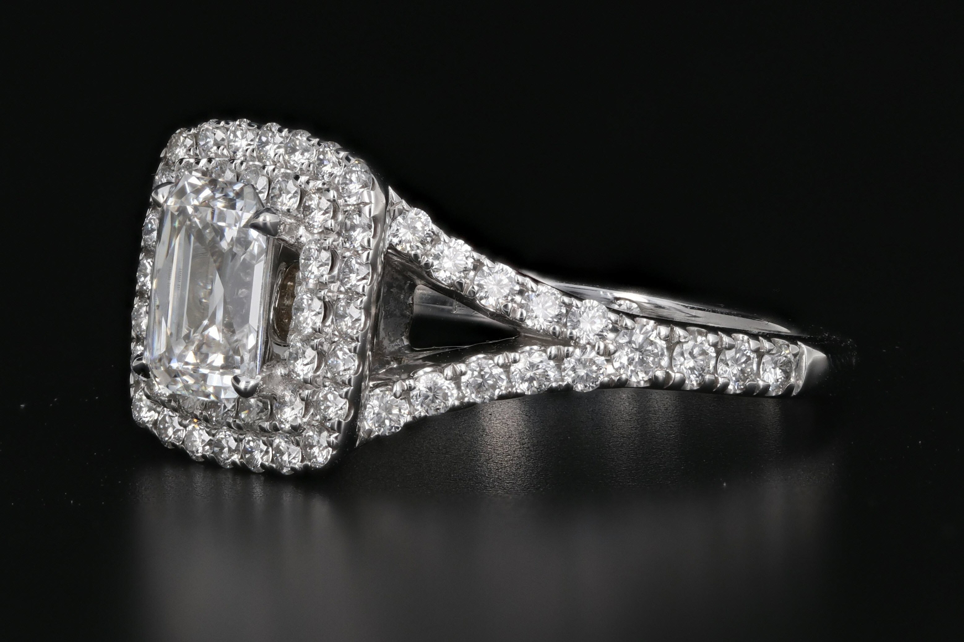 14K White Gold .97 CT Radiant Cut Diamond Engagement Ring GIA Certified - Queen May