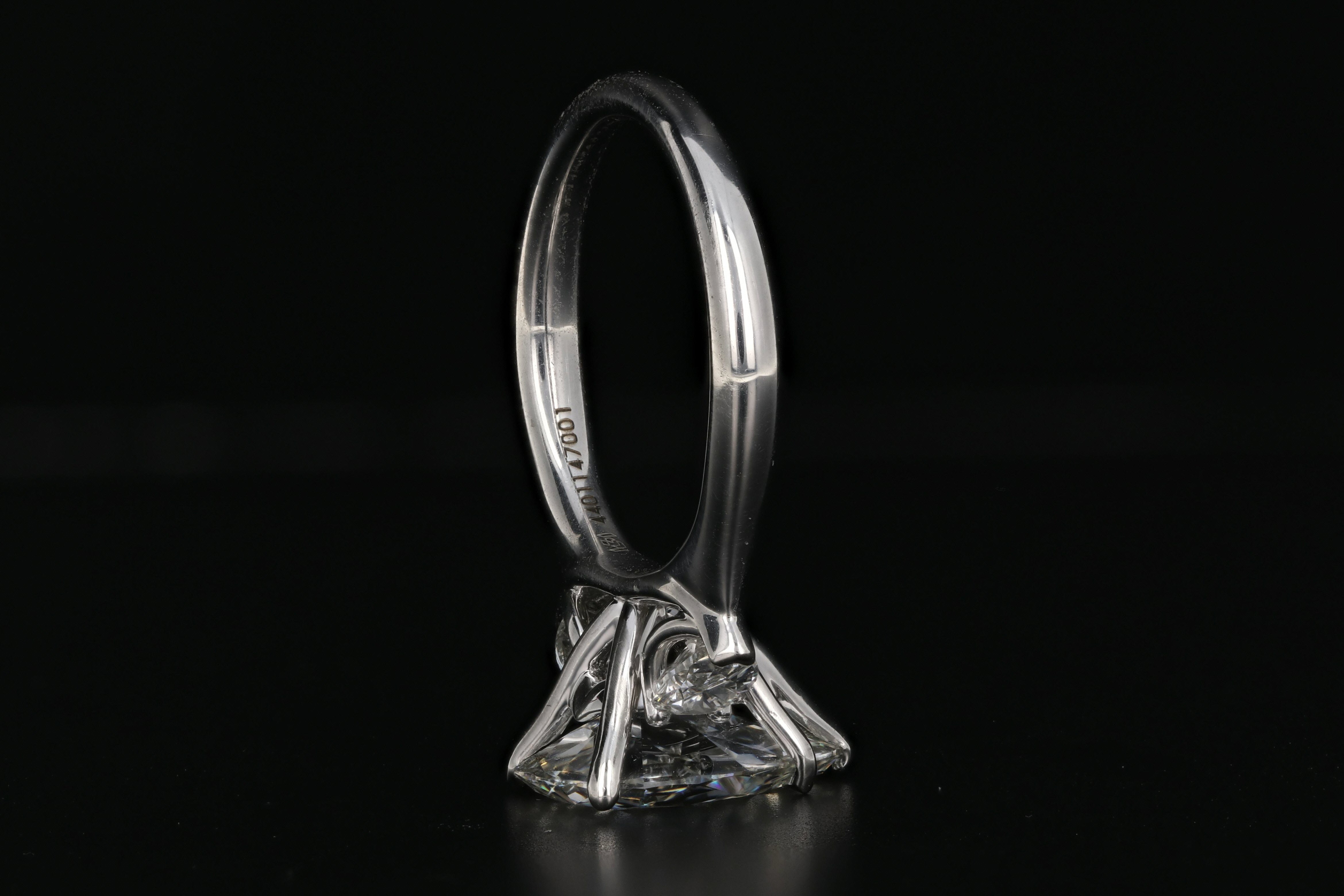 Platinum 3CT antique pear diamond 3.64CTW IGI Certified - Queen May