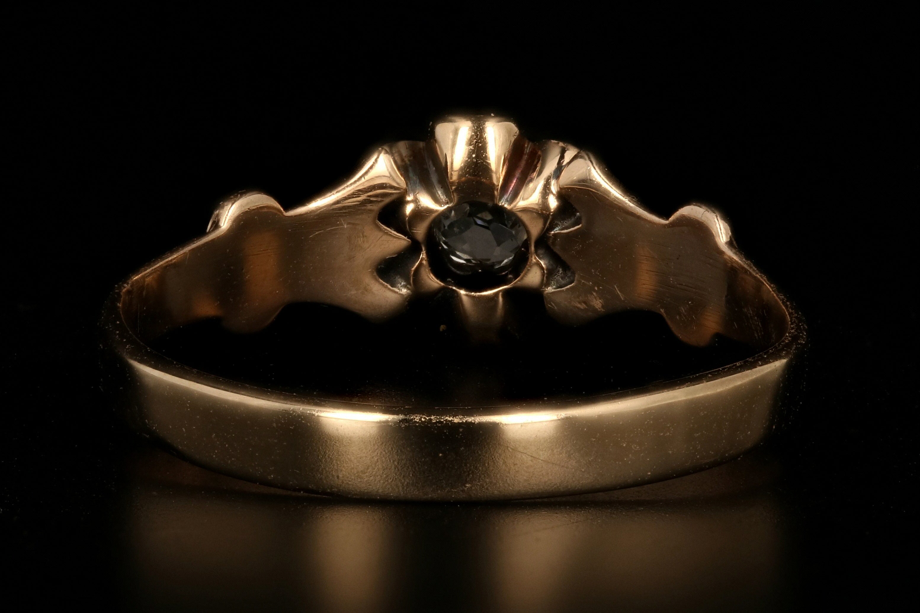 Victorian 14K Rose Gold .20 Carat Old European Cut Diamond Buttercup Ring - Queen May