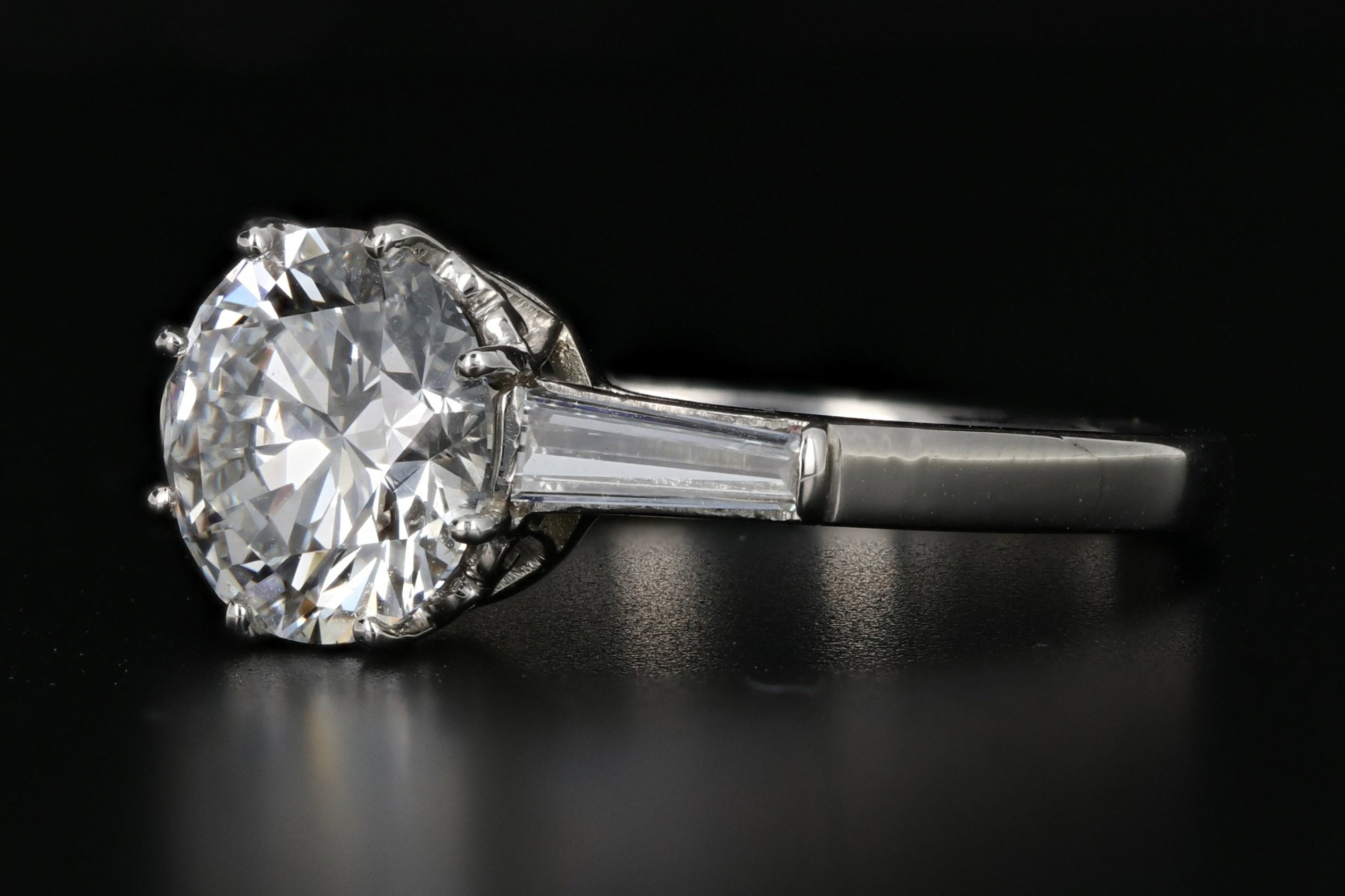 Retro Platinum 1.52 Carat Diamond Engagement Ring c.1950's - Queen May