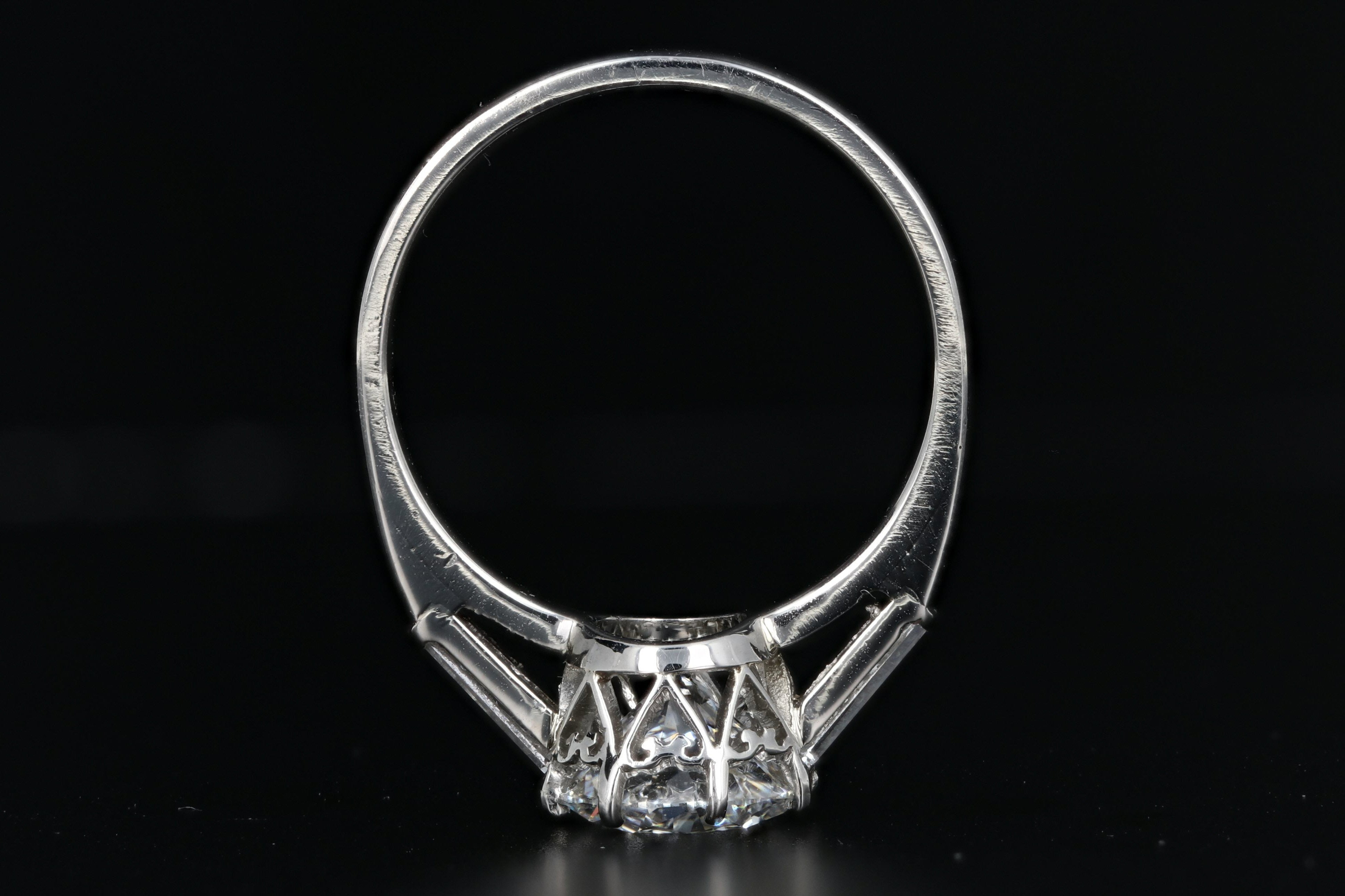 Retro Platinum 1.52 Carat Diamond Engagement Ring c.1950's - Queen May