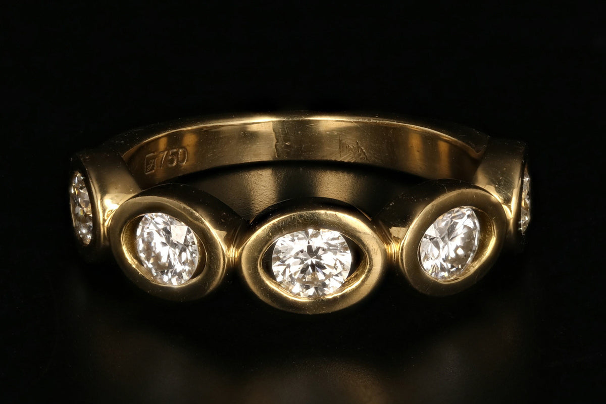 Modern 18K Yellow Gold .60CTW Diamond Band - Queen May