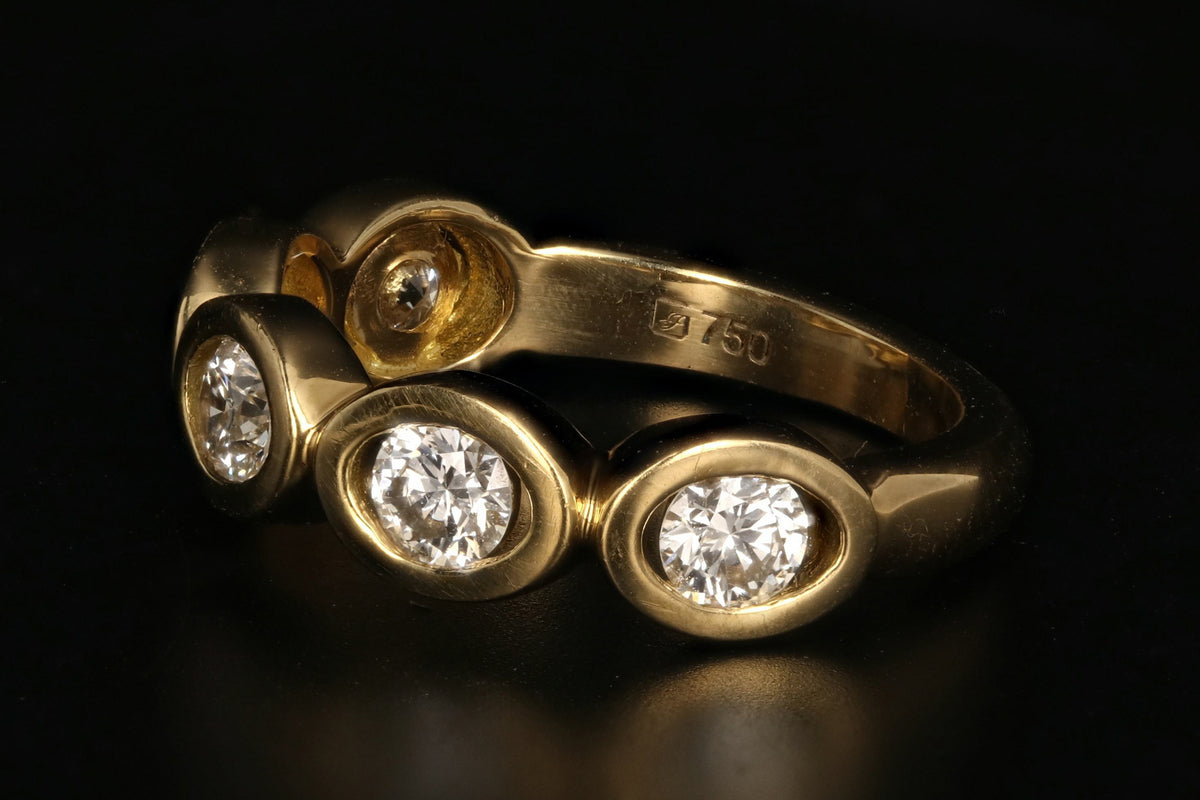 Modern 18K Yellow Gold .60CTW Diamond Band - Queen May