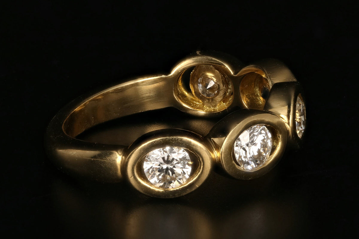 Modern 18K Yellow Gold .60CTW Diamond Band - Queen May
