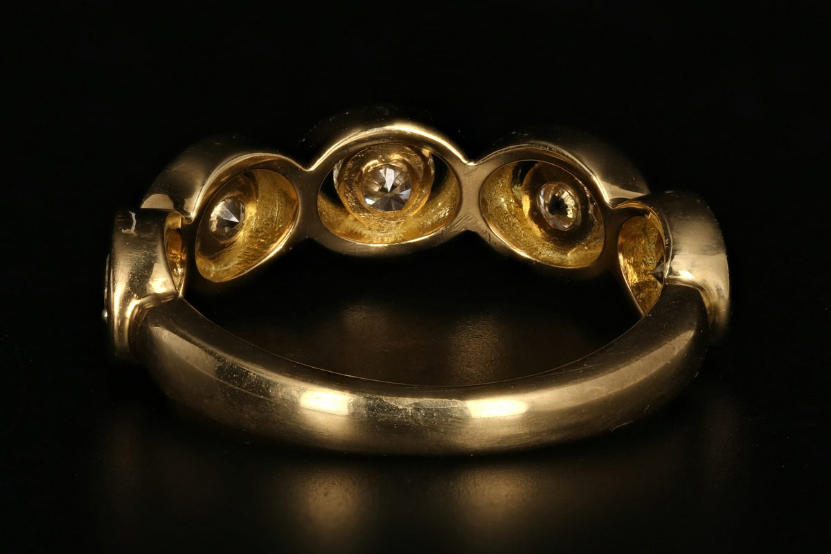 Modern 18K Yellow Gold .60CTW Diamond Band - Queen May