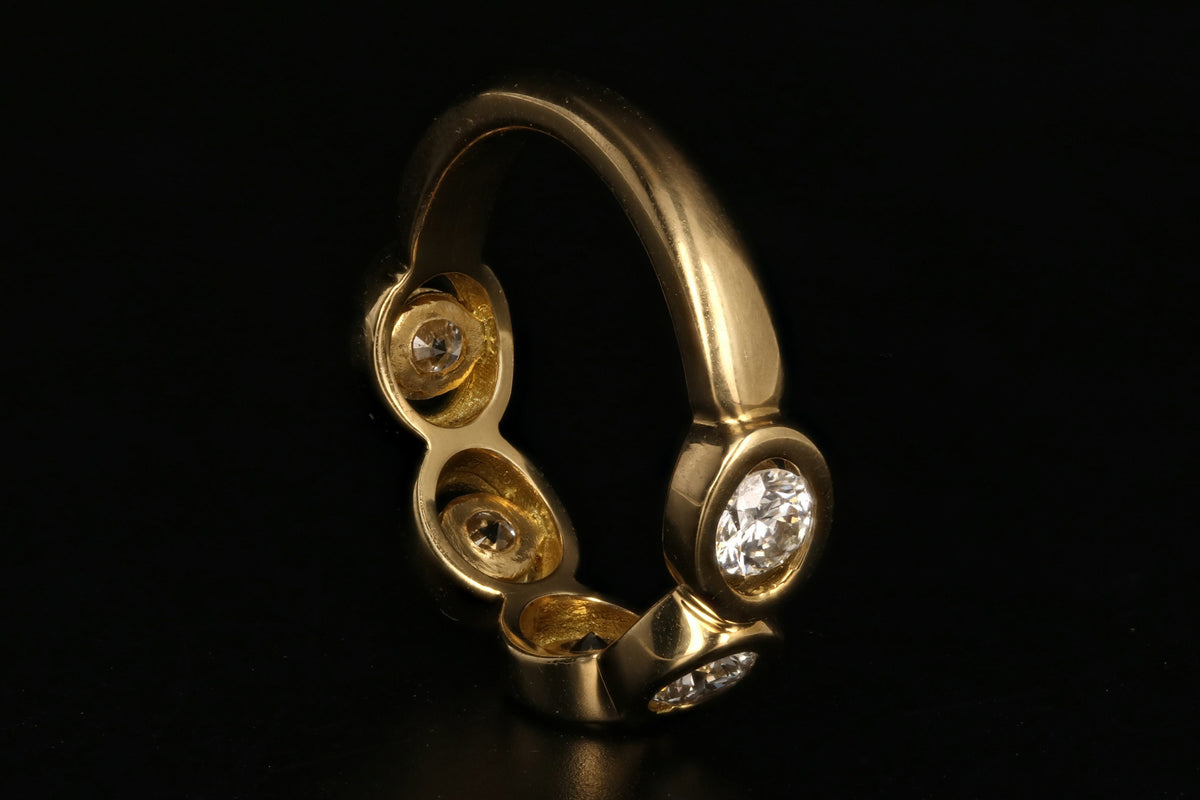 Modern 18K Yellow Gold .60CTW Diamond Band - Queen May