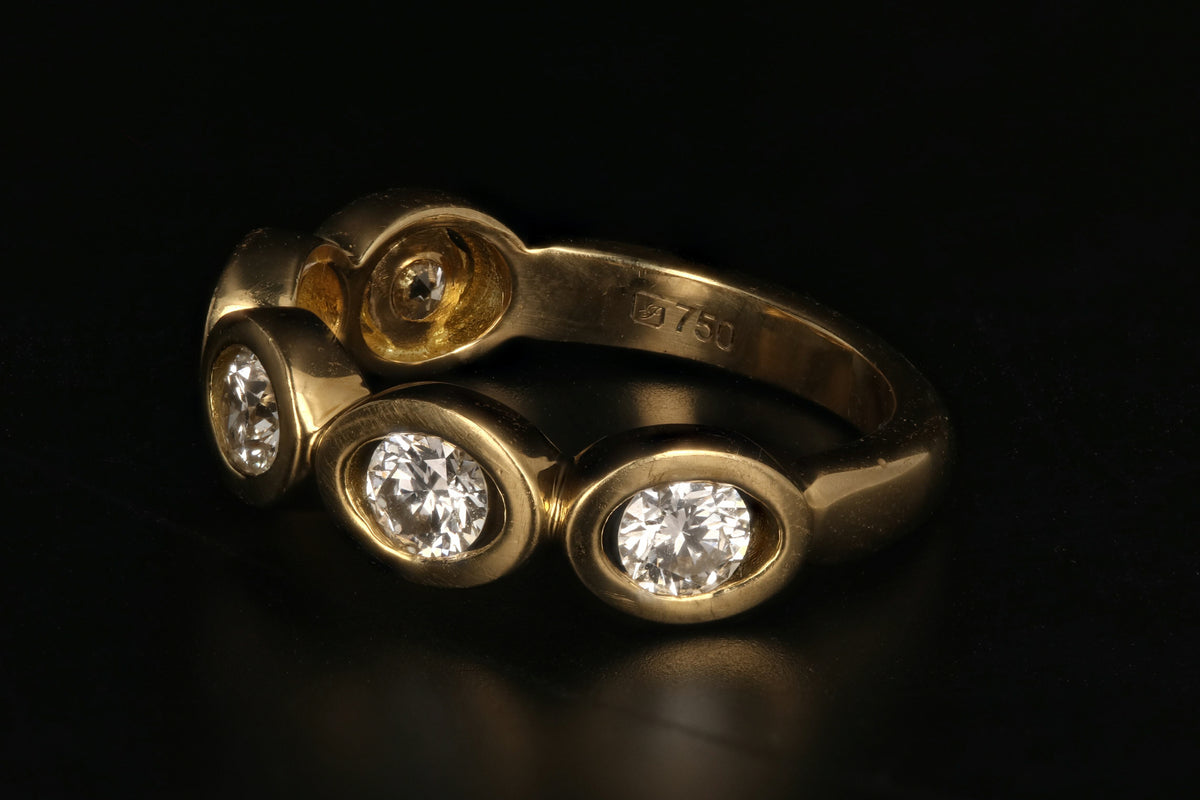 Modern 18K Yellow Gold .60CTW Diamond Band - Queen May