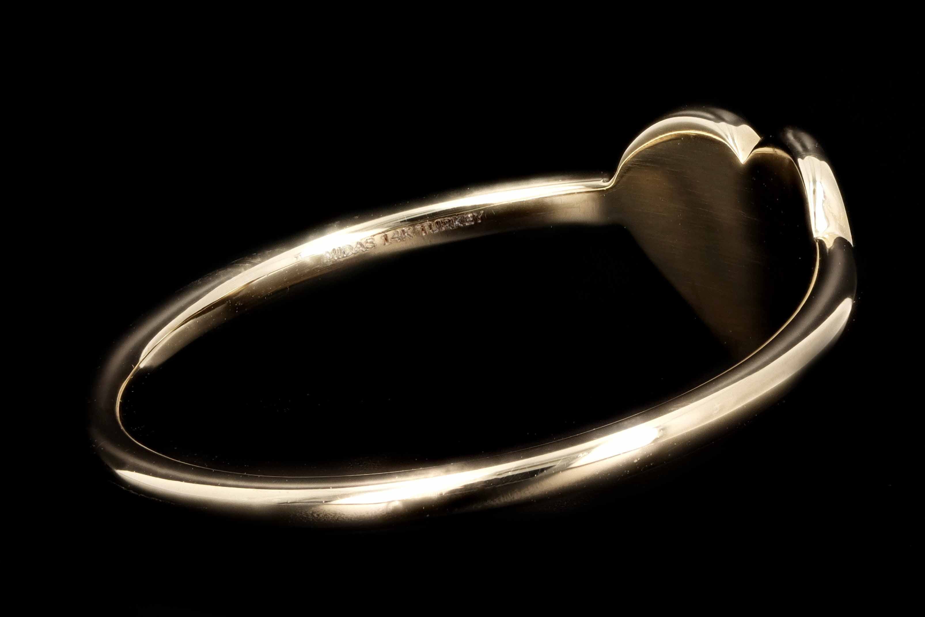 New 14K Gold Heart Signet Ring - Queen May