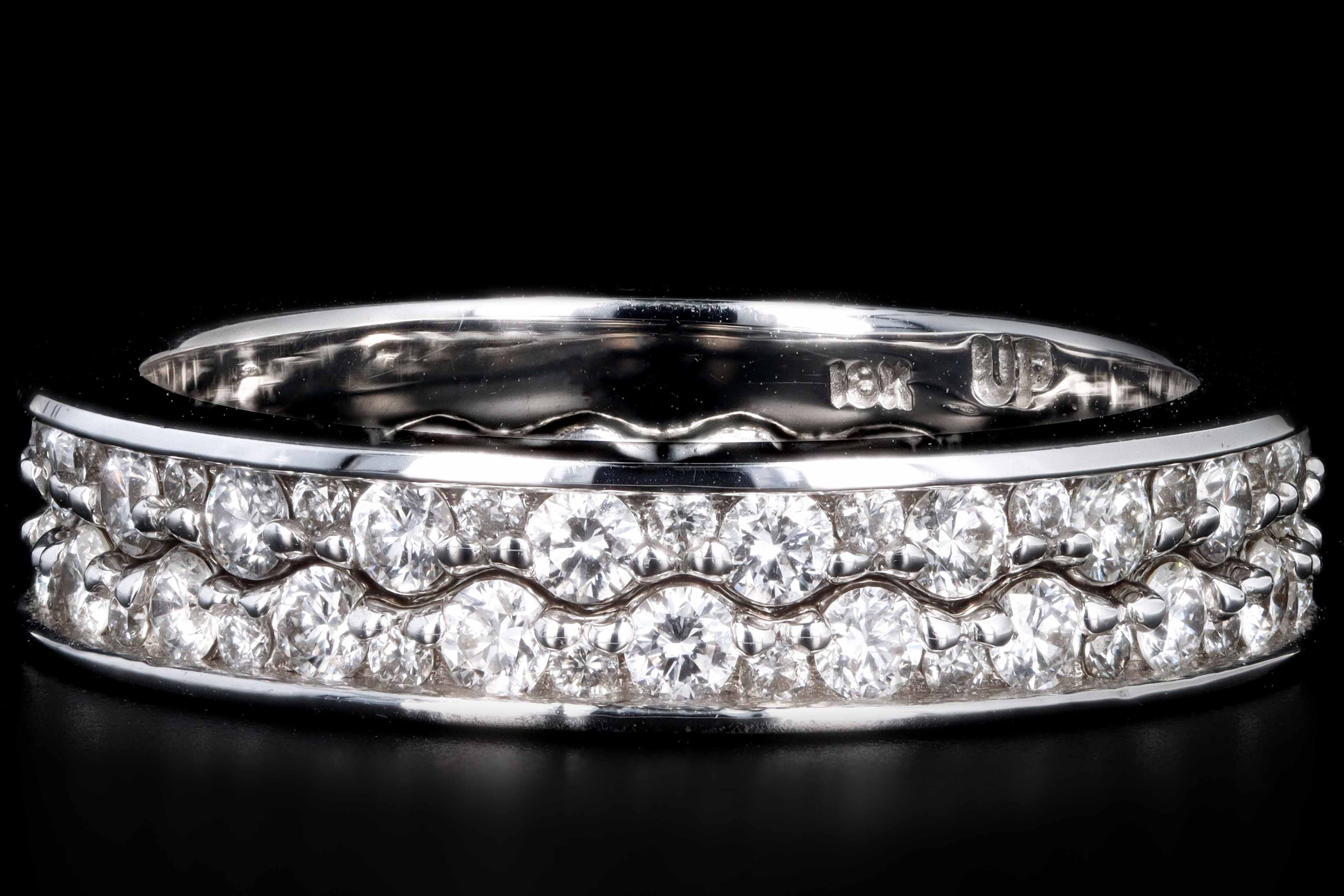 18K White Gold Interlocking Eternity Band Size 7 - Queen May