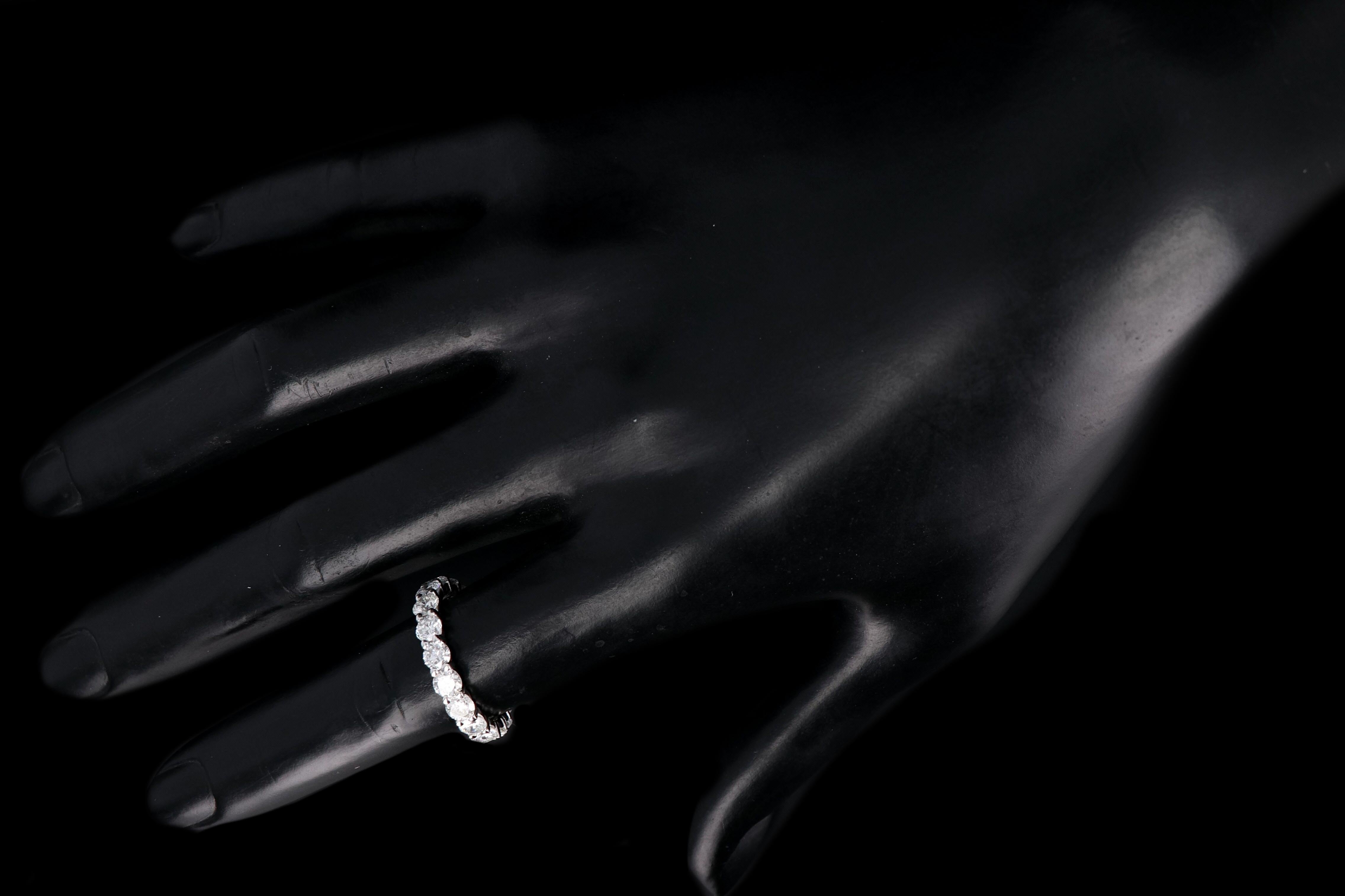New Platinum 3.01 CTW Round Brilliant Cut Diamond Eternity Band - Queen May
