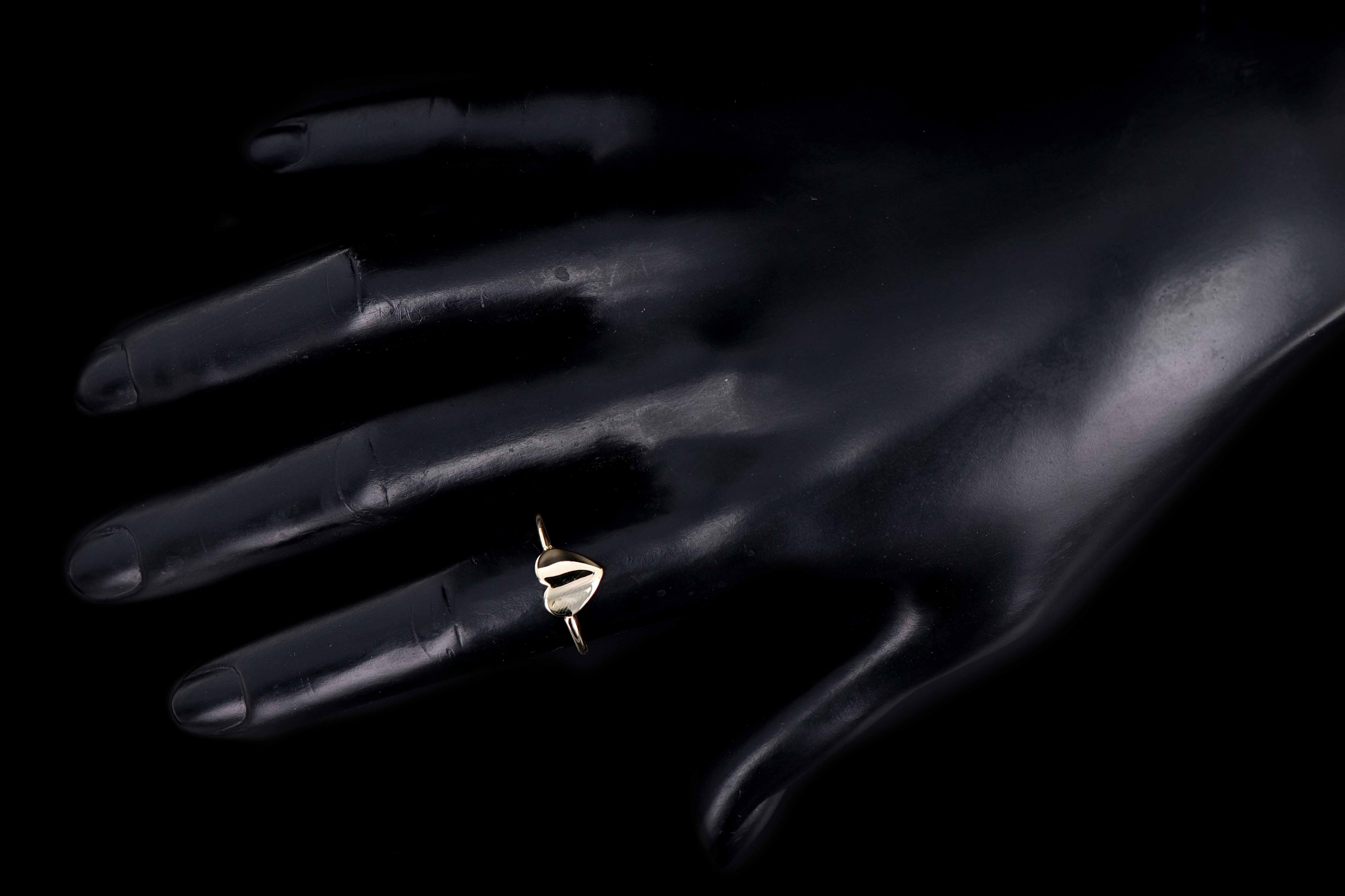 New 14K Gold Heart Signet Ring - Queen May