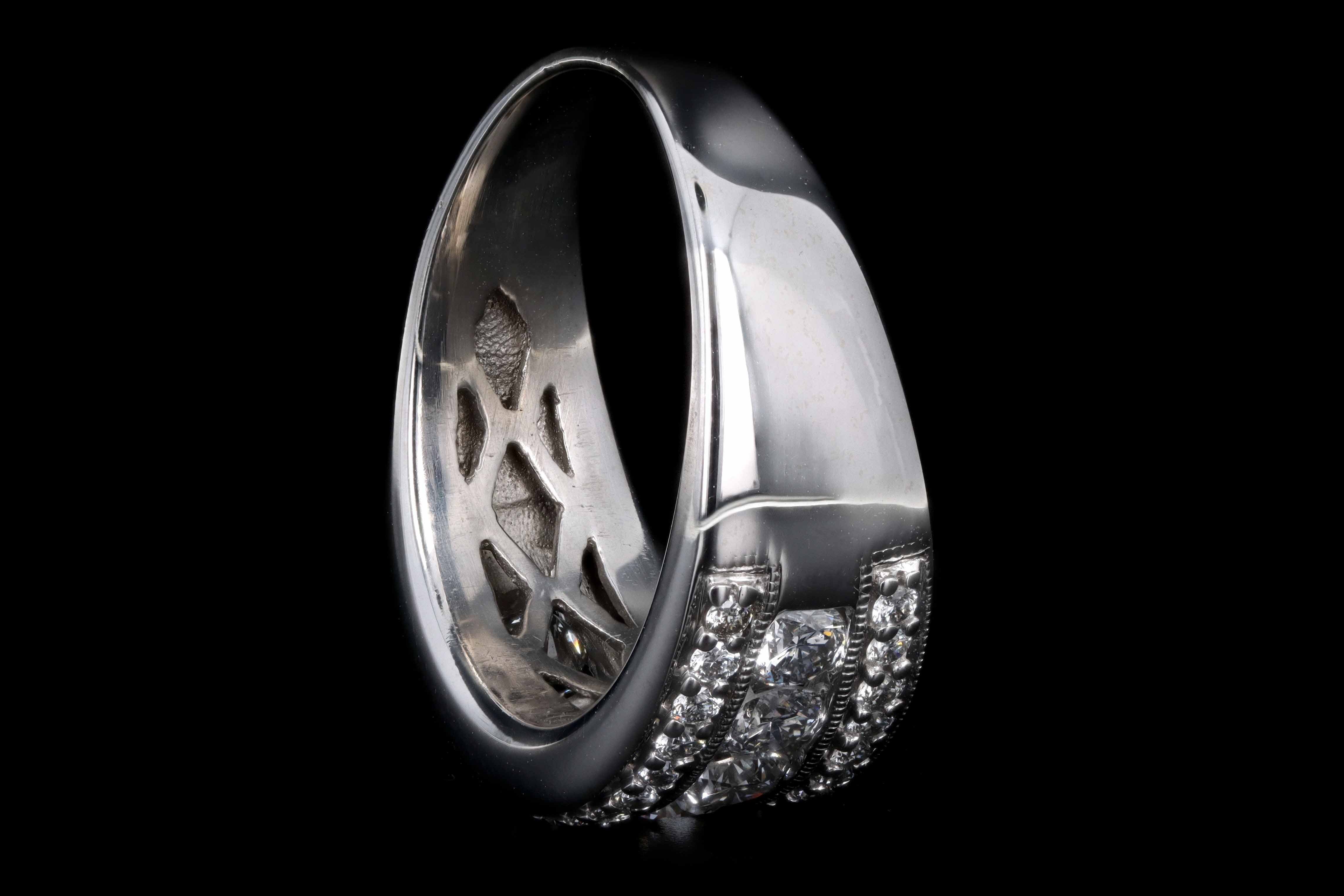 Modern 14K White Gold 1 Carat Total Round Brilliant Cut Diamond Band - Queen May