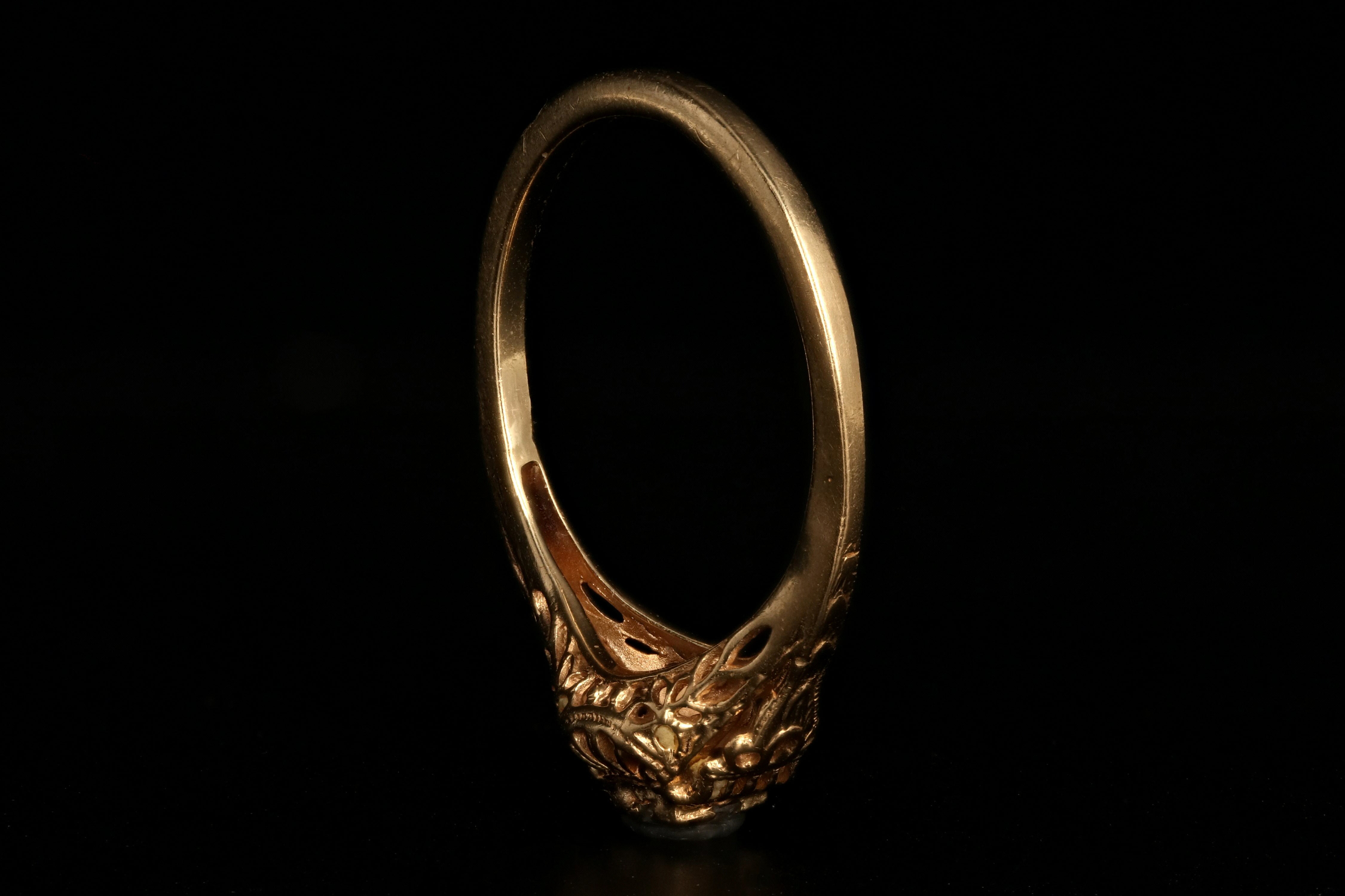 Vintage 14K Yellow Gold .18 Carat Diamond Ring - Queen May