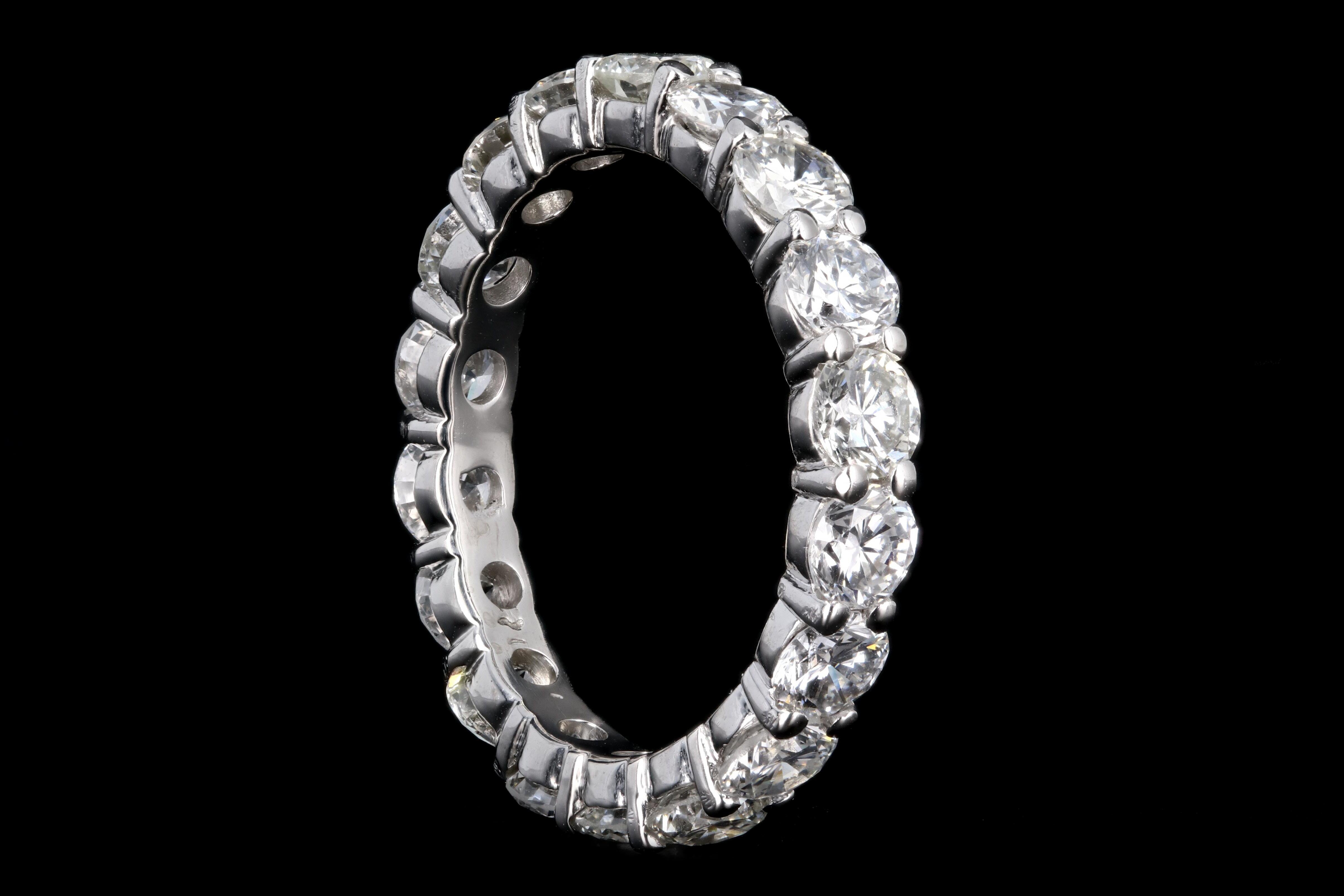 New Platinum 3.01 CTW Round Brilliant Cut Diamond Eternity Band - Queen May
