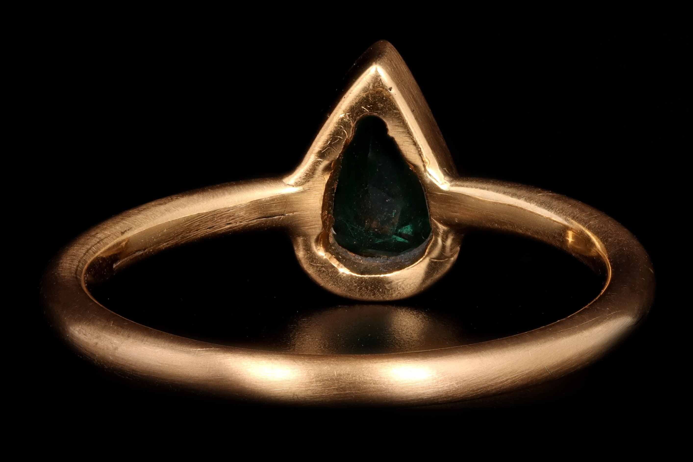 Modern New Hand Made 22K Yellow Gold .50 Carat Emerald Ring - Queen May