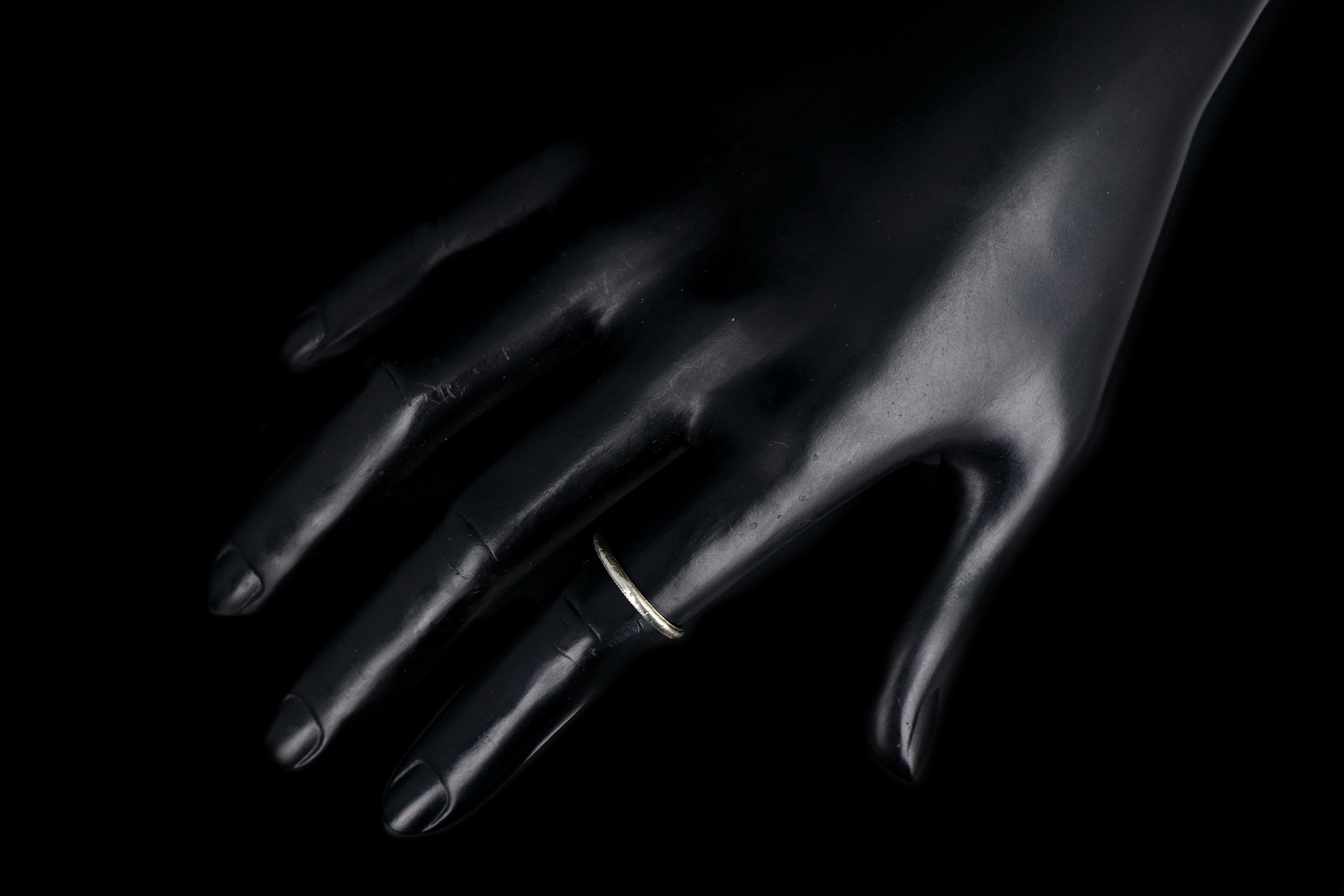 Antique 18K White Gold Wedding Band Ring Size 6.5 - Queen May