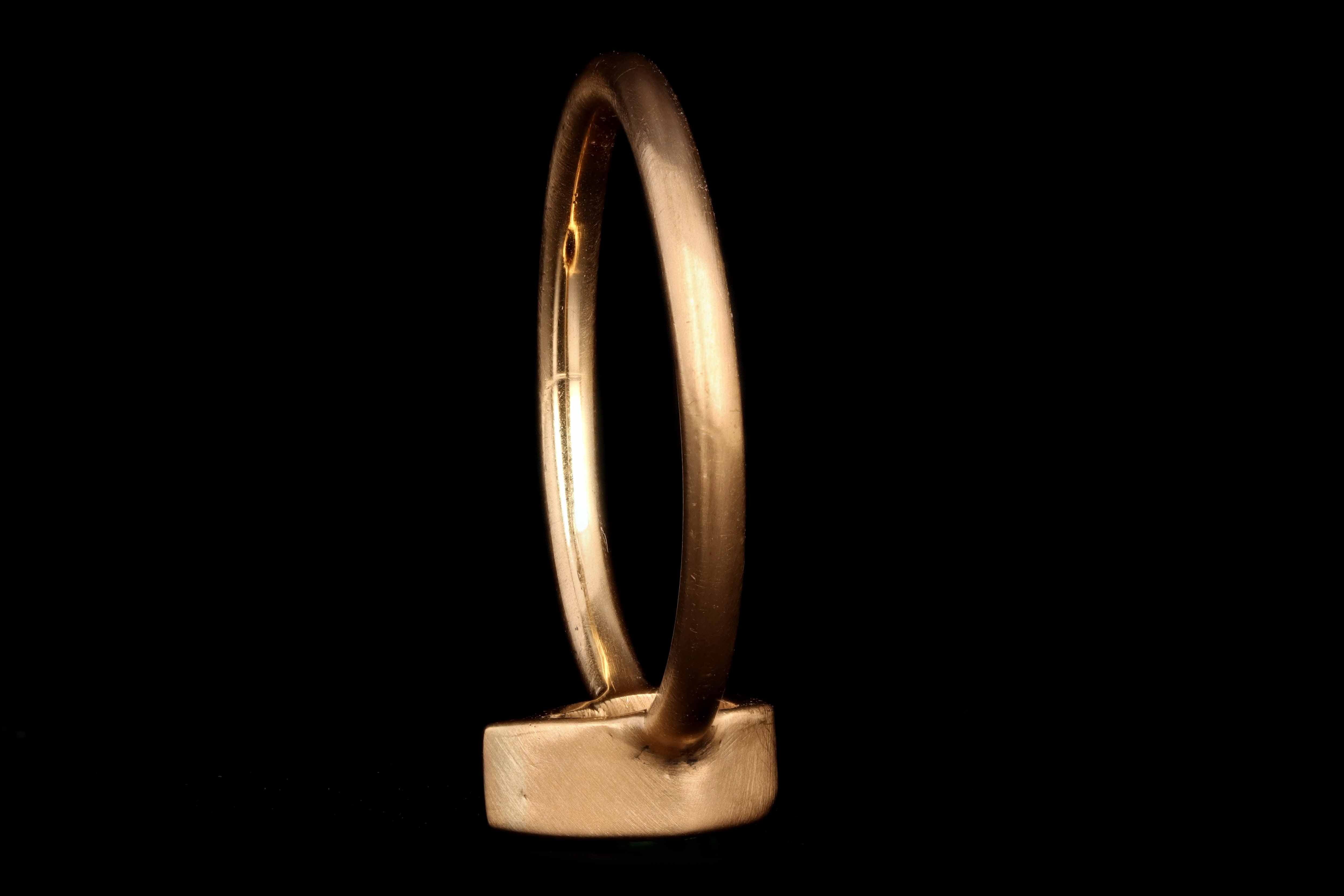 Modern New Hand Made 22K Yellow Gold .50 Carat Emerald Ring - Queen May