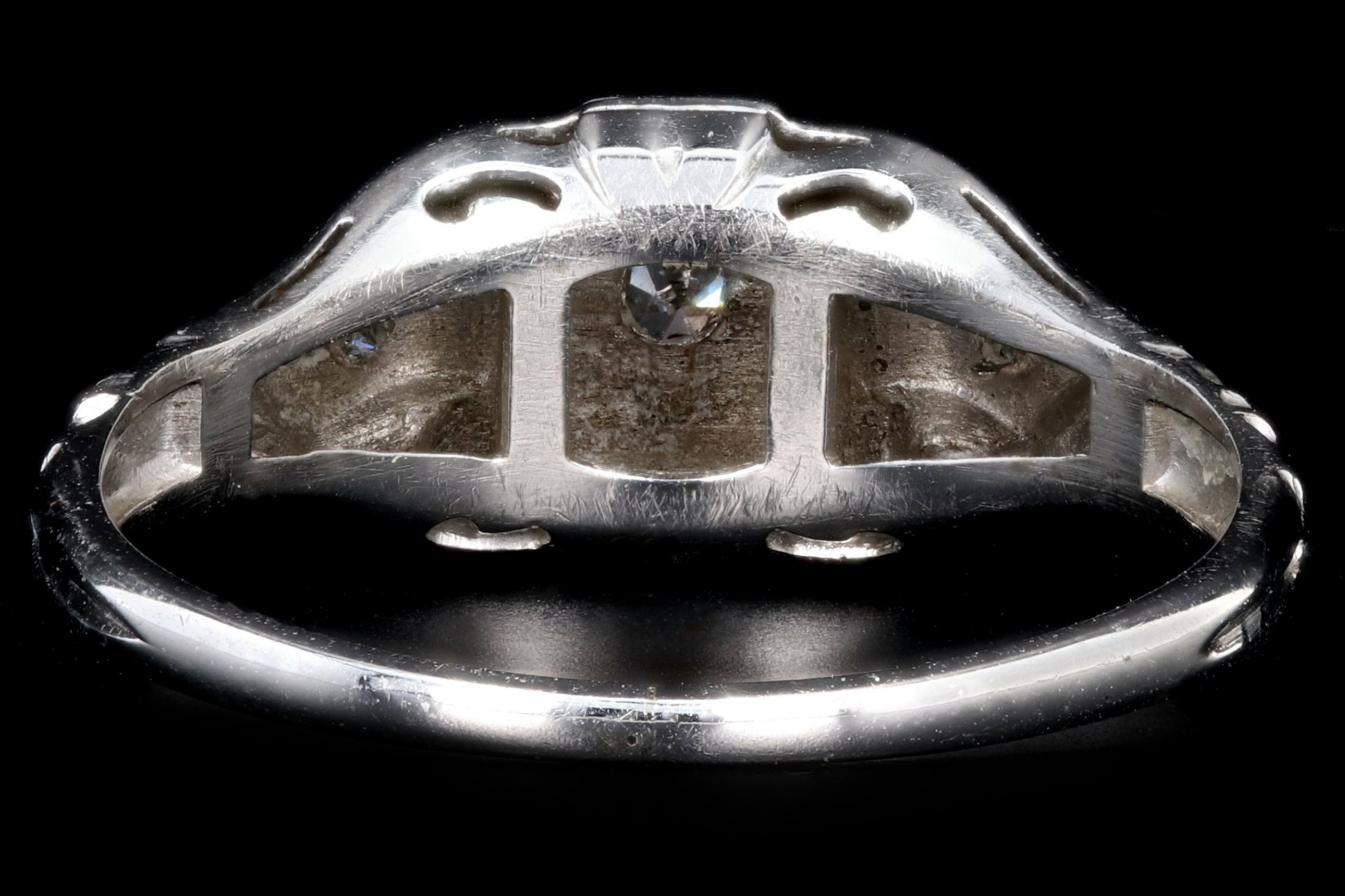Art Deco 14K White Gold .05CTW Diamond Ring - Queen May