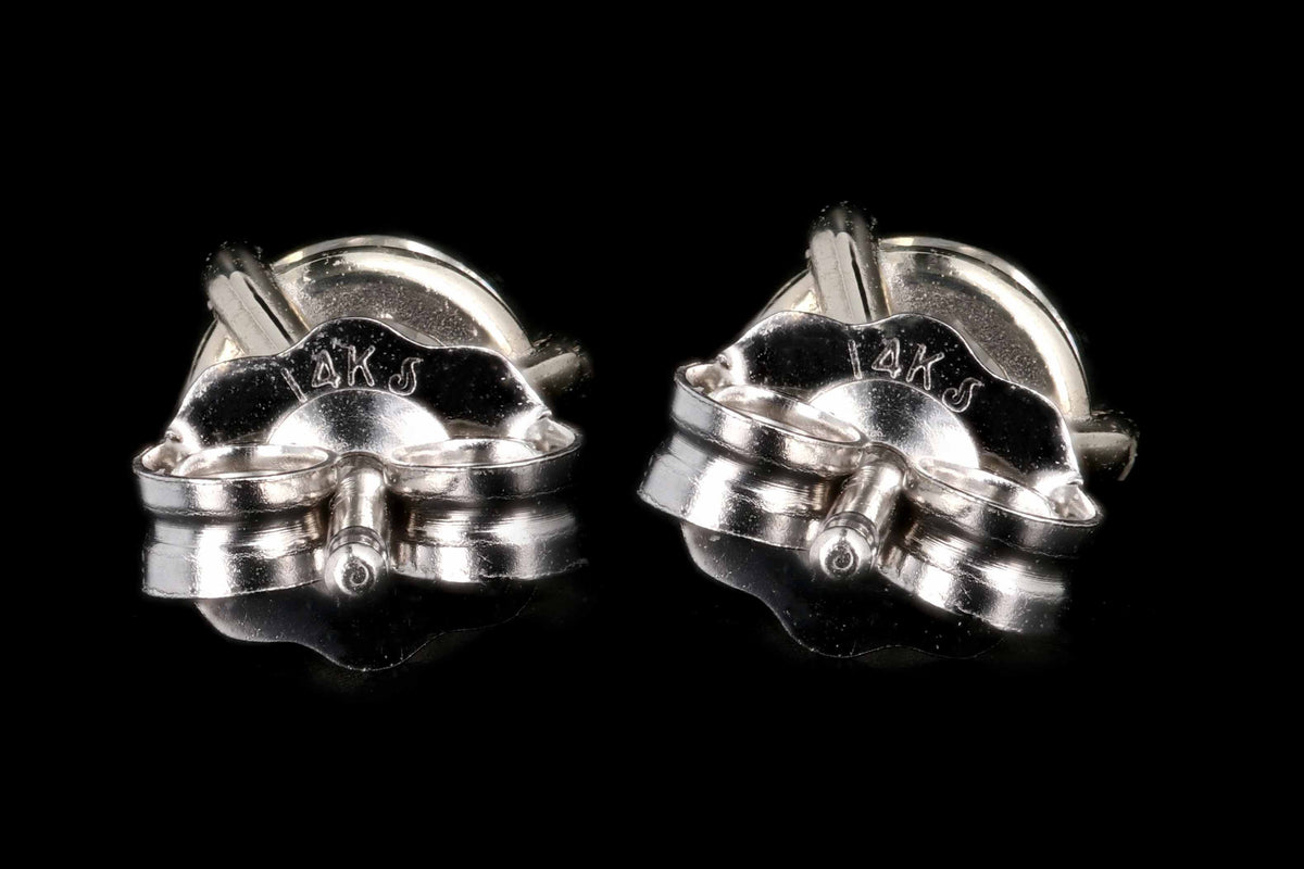 New 14K White Gold .60 Total Carat Weight Martini Studs - Queen May