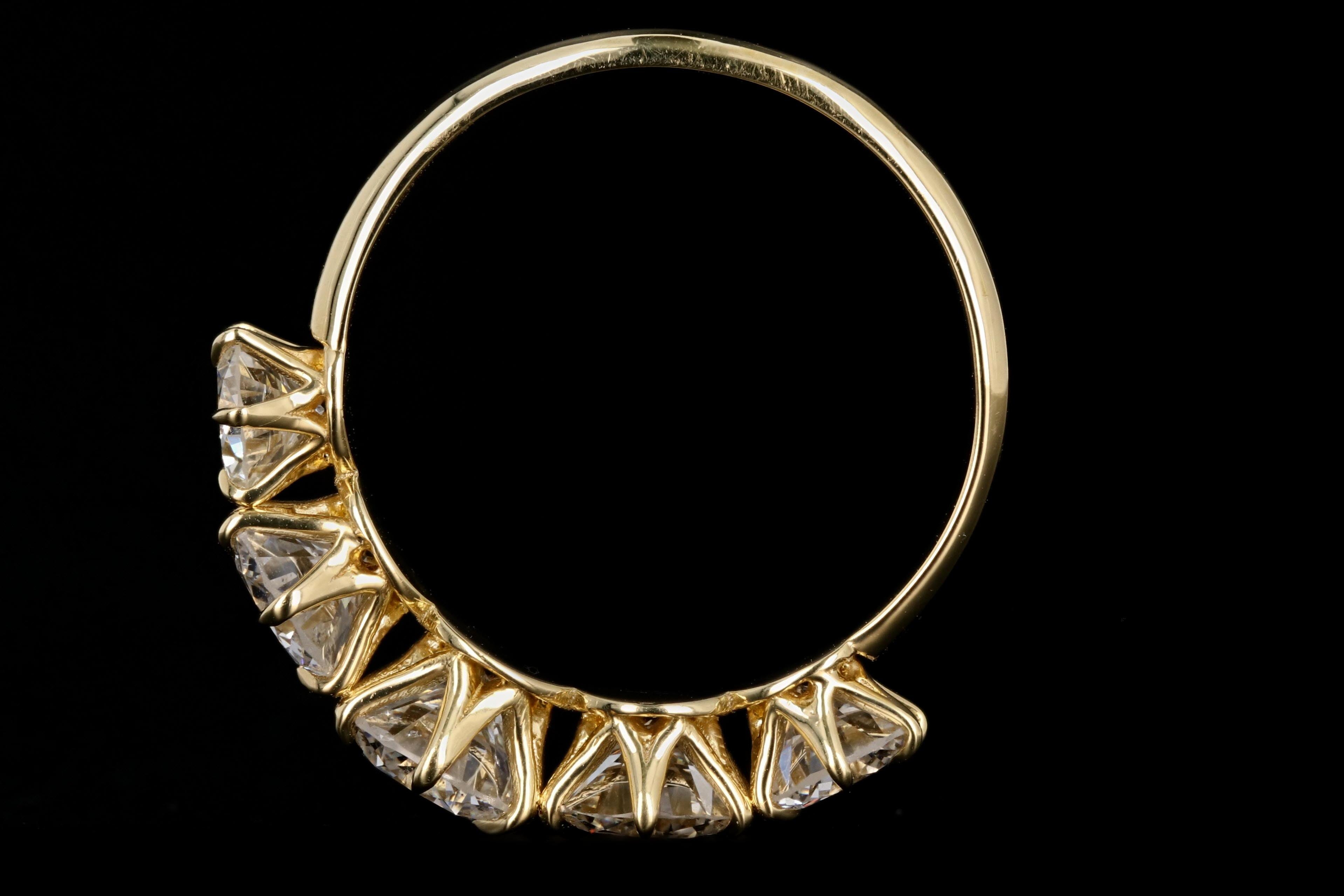 New 18K Yellow Gold 3 CTW 5 Stone Diamond Ring - Queen May